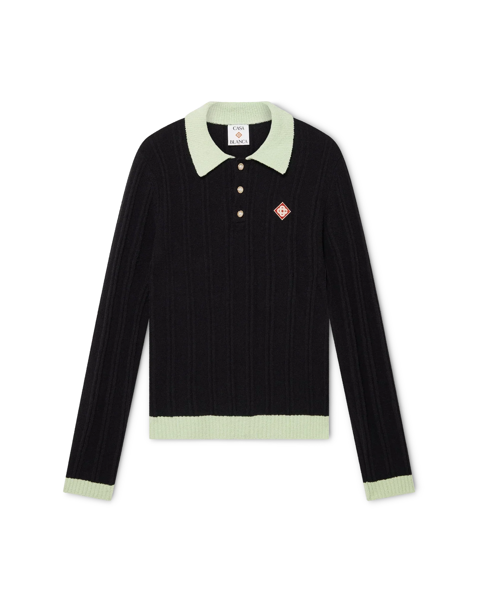 Boucle Long Sleeve Polo Shirt | Casablanca Paris | Image 1