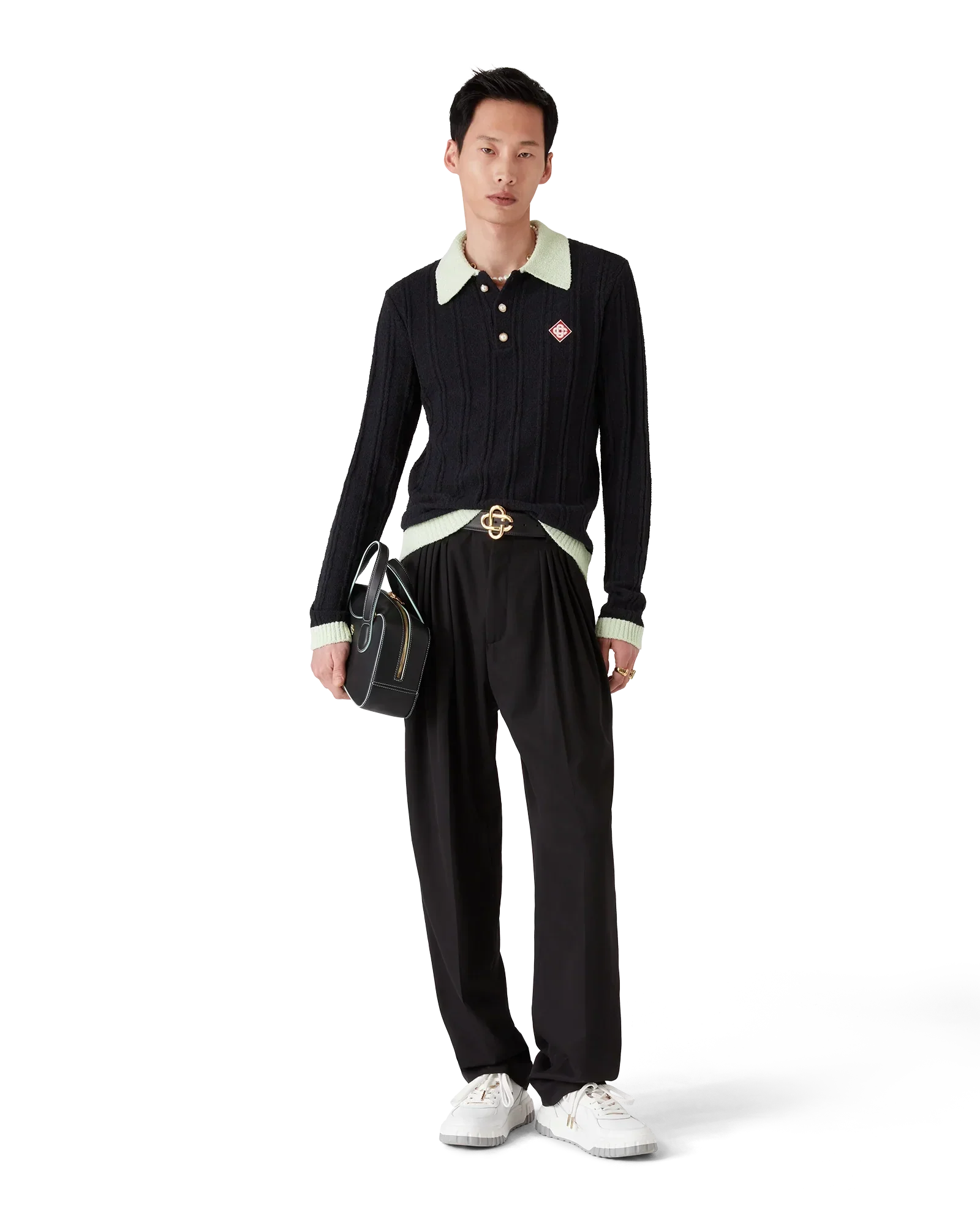 Boucle Long Sleeve Polo Shirt | Casablanca Paris | Image 2