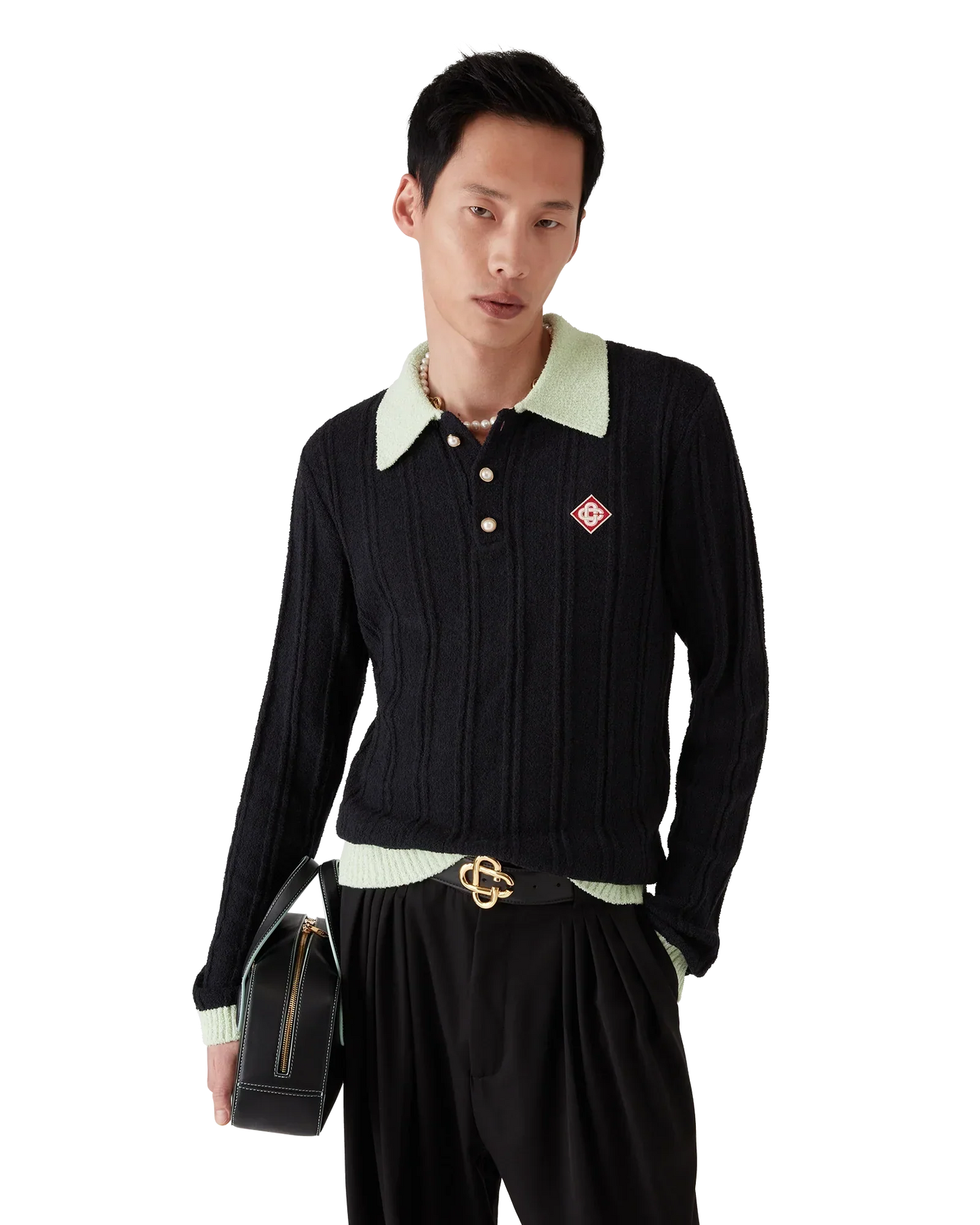 Boucle Long Sleeve Polo Shirt | Casablanca Paris | Image 4