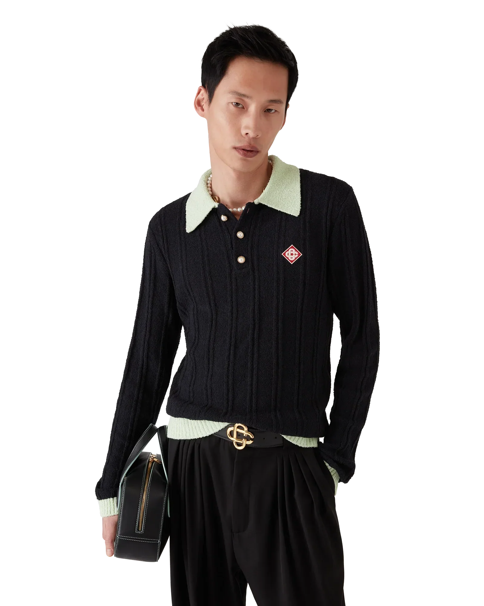 Boucle Long Sleeve Polo Shirt | Casablanca Paris | Image 4