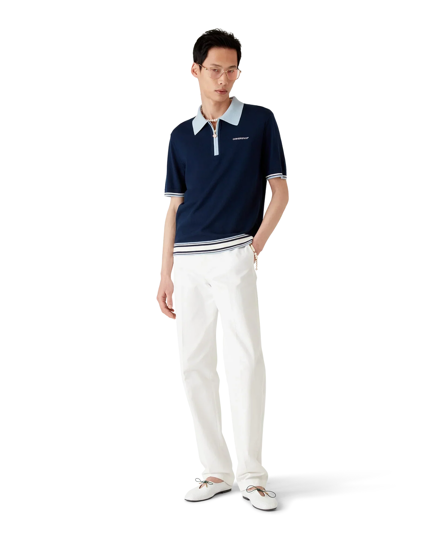 Merino Knit Tennis Polo Shirt | Casablanca Paris | Image 2