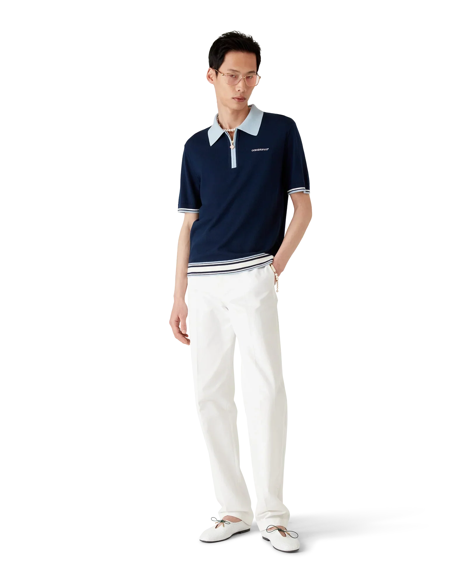 Merino Knit Tennis Polo Shirt | Casablanca Paris | Image 2