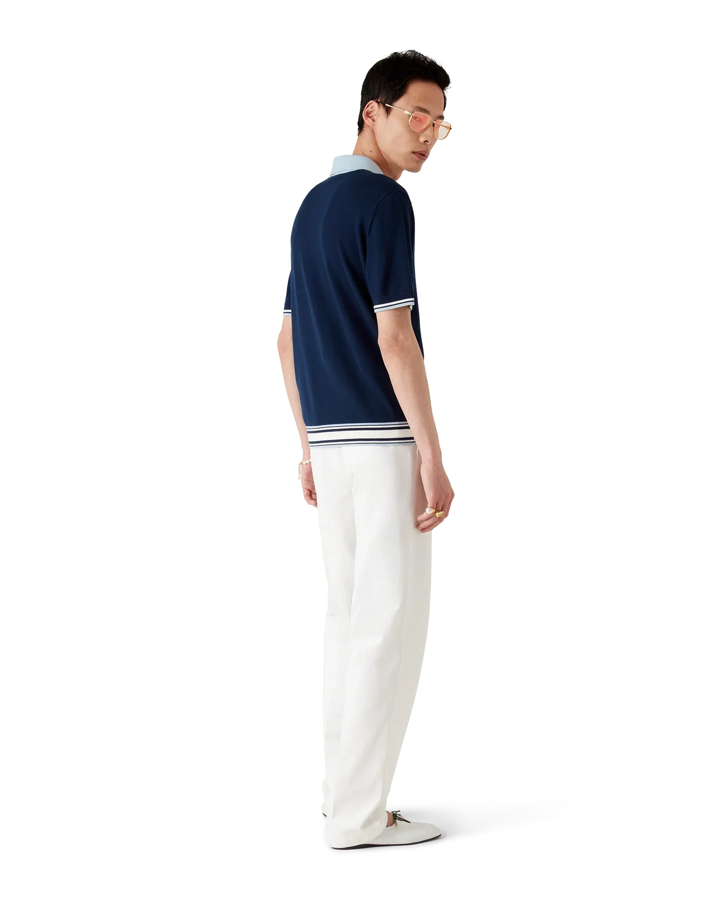 Merino Knit Tennis Polo Shirt | Casablanca Paris | Image 3