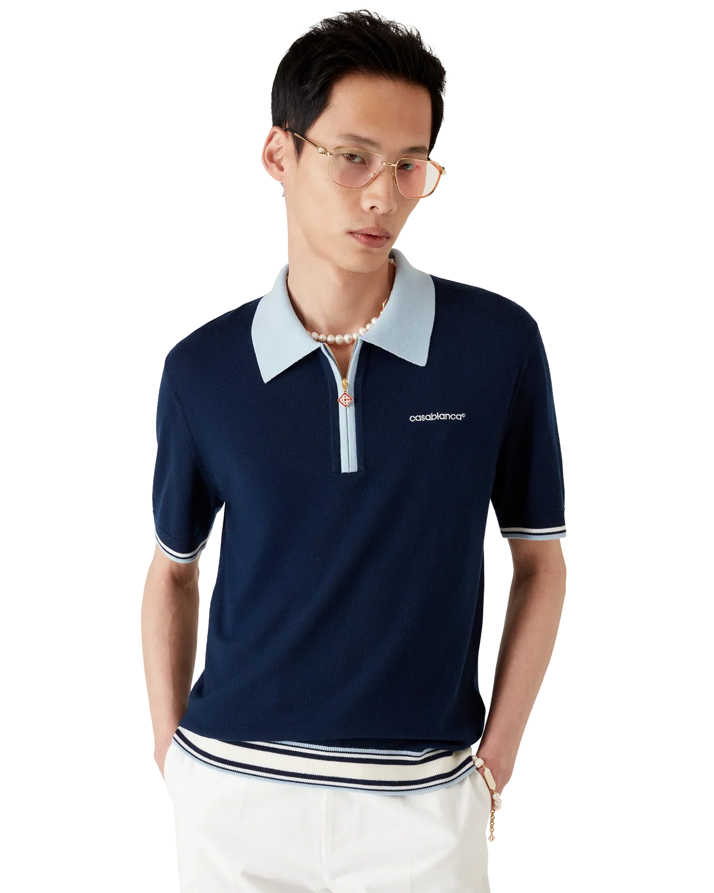 Merino Knit Tennis Polo Shirt | Casablanca Paris | Image 4