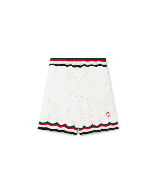 Cotton Chevron Crochet Shorts | Casablanca Paris | Image 1