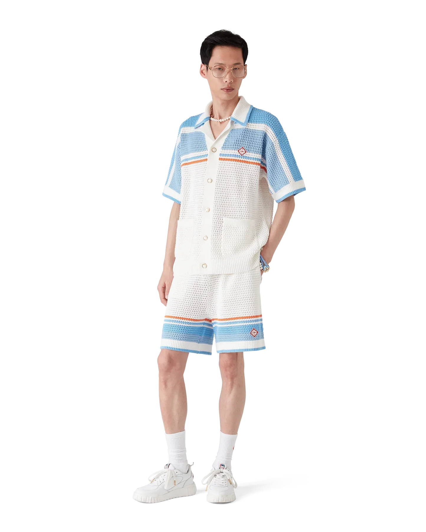 Cotton Tennis Crochet Shorts | Casablanca Paris | Image 2