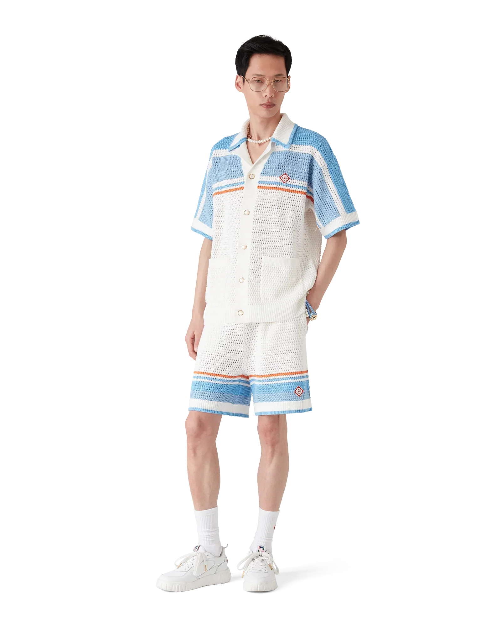 Cotton Tennis Crochet Shorts | Casablanca Paris | Image 2