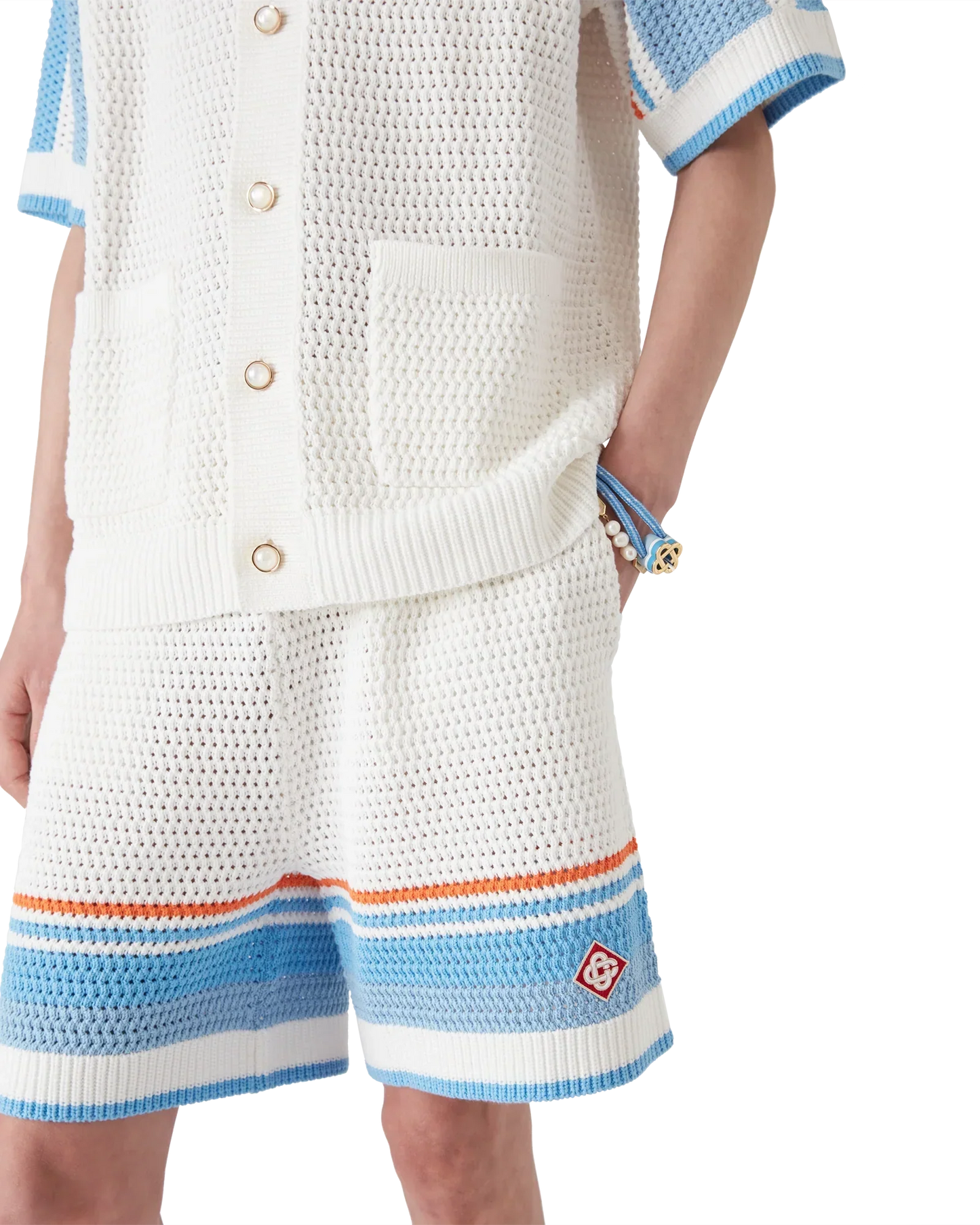 Cotton Tennis Crochet Shorts | Casablanca Paris | Image 4