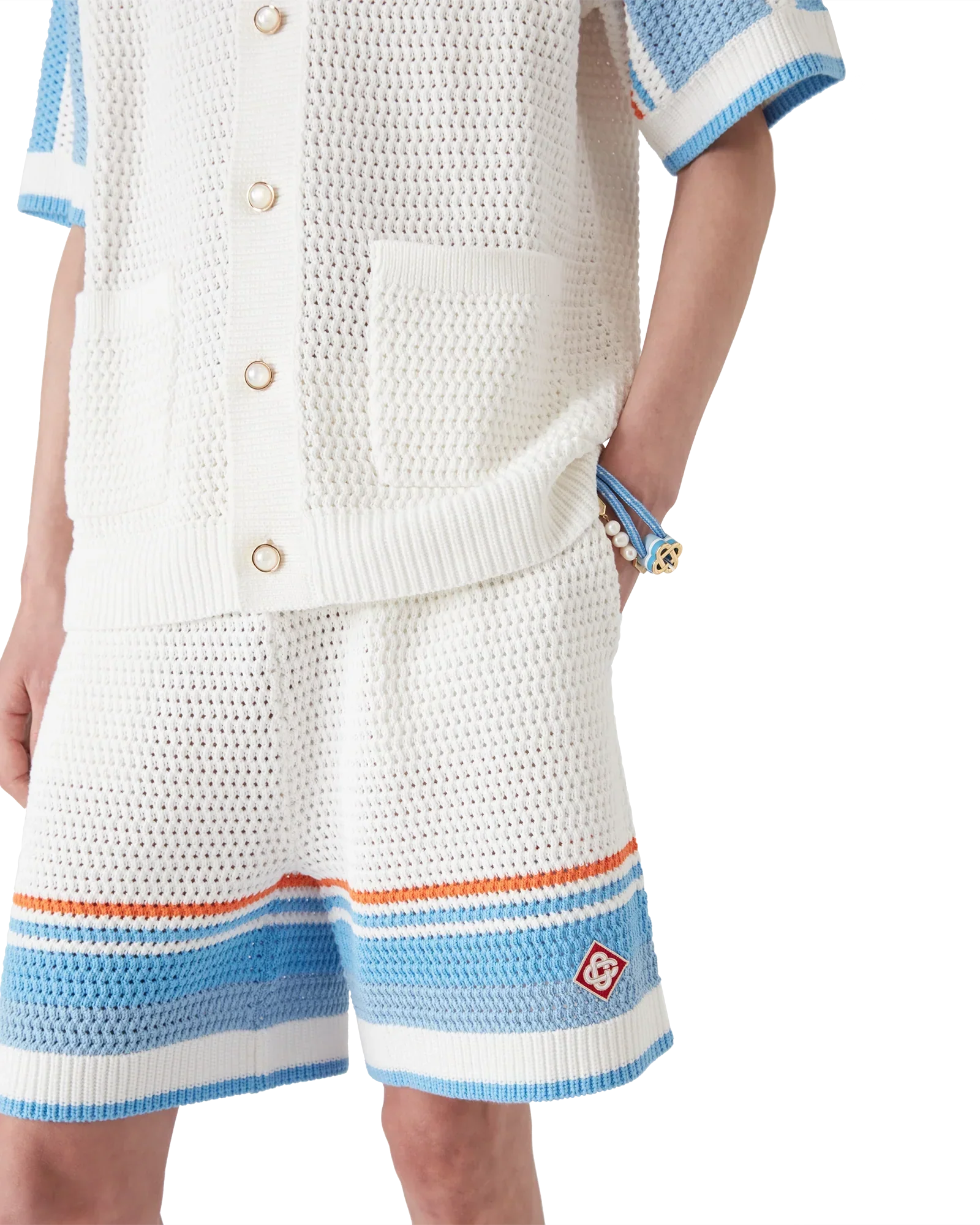 Cotton Tennis Crochet Shorts | Casablanca Paris | Image 4
