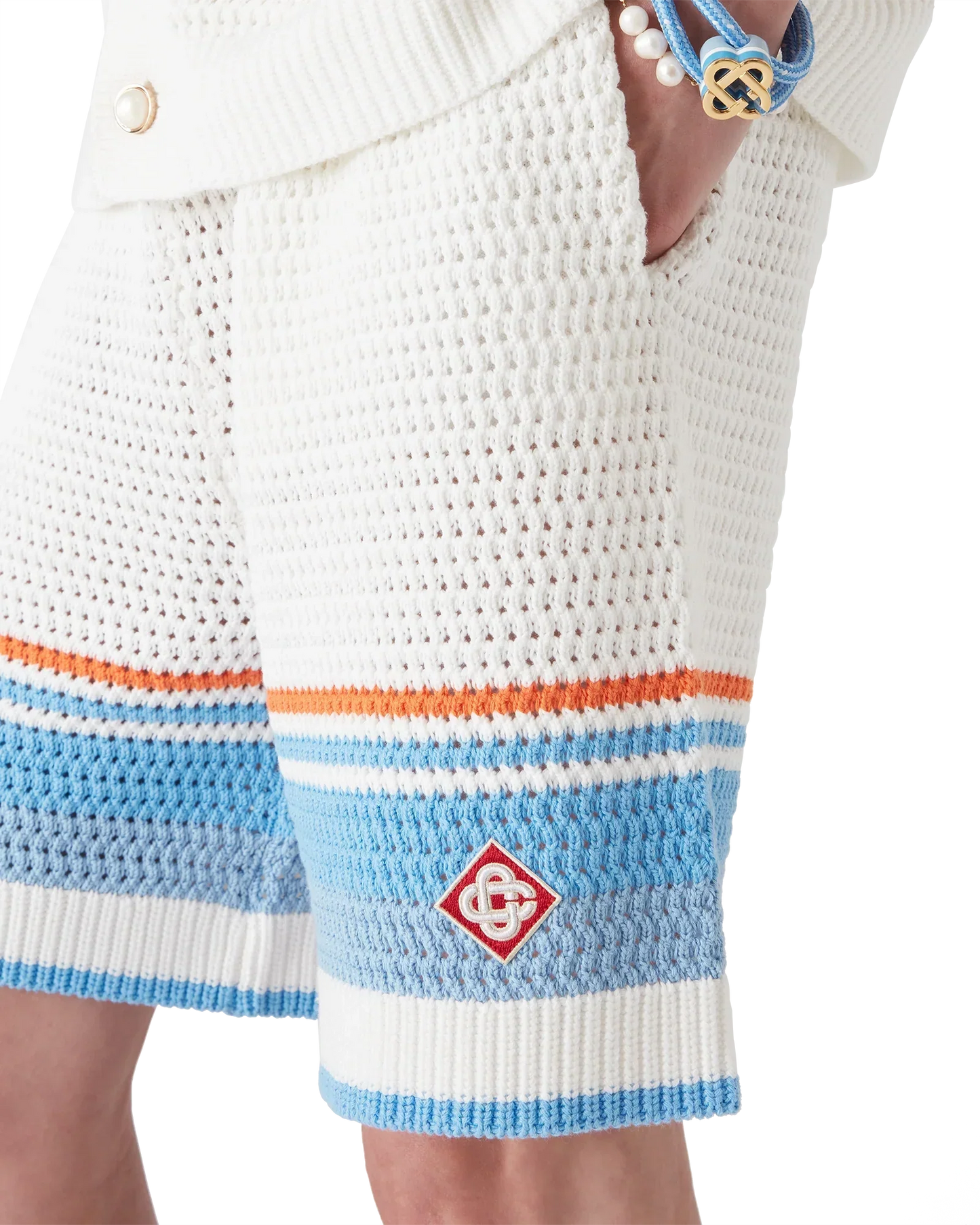 Cotton Tennis Crochet Shorts | Casablanca Paris | Image 5