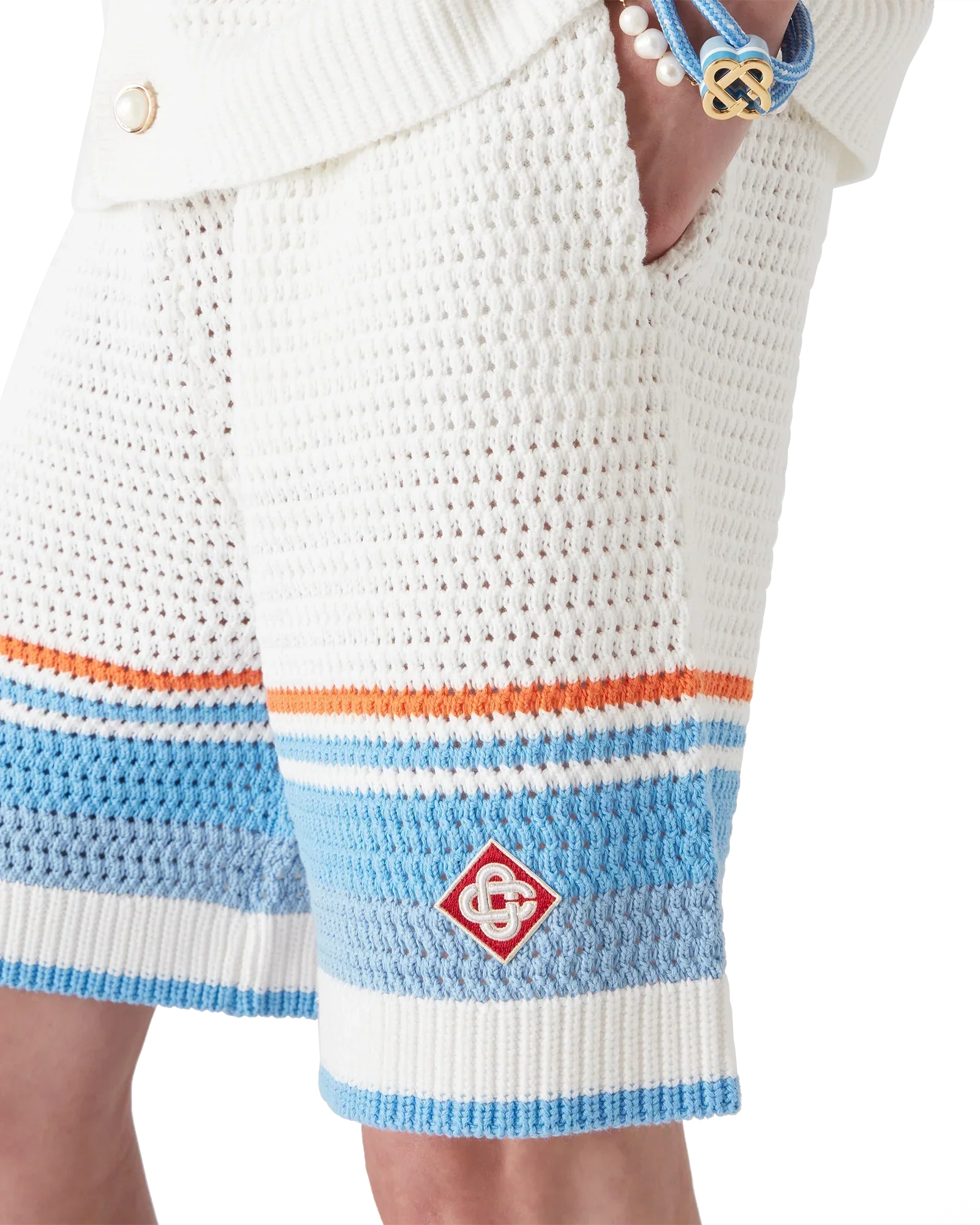 Cotton Tennis Crochet Shorts | Casablanca Paris | Image 5