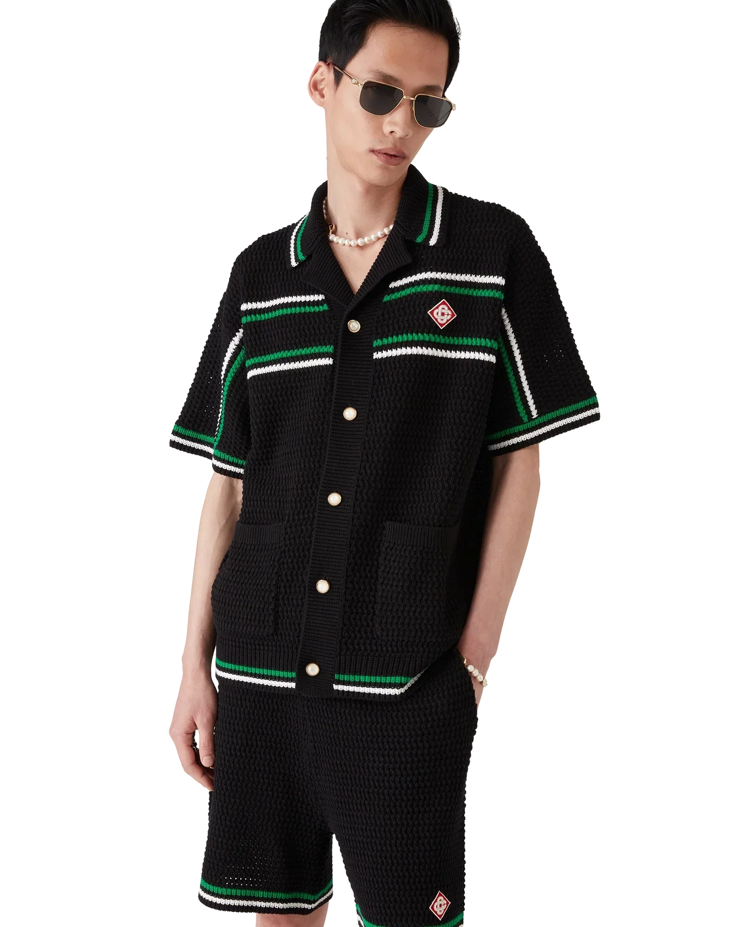 Tennis Short Sleeve Crochet Shirt | Casablanca Paris | Image 4
