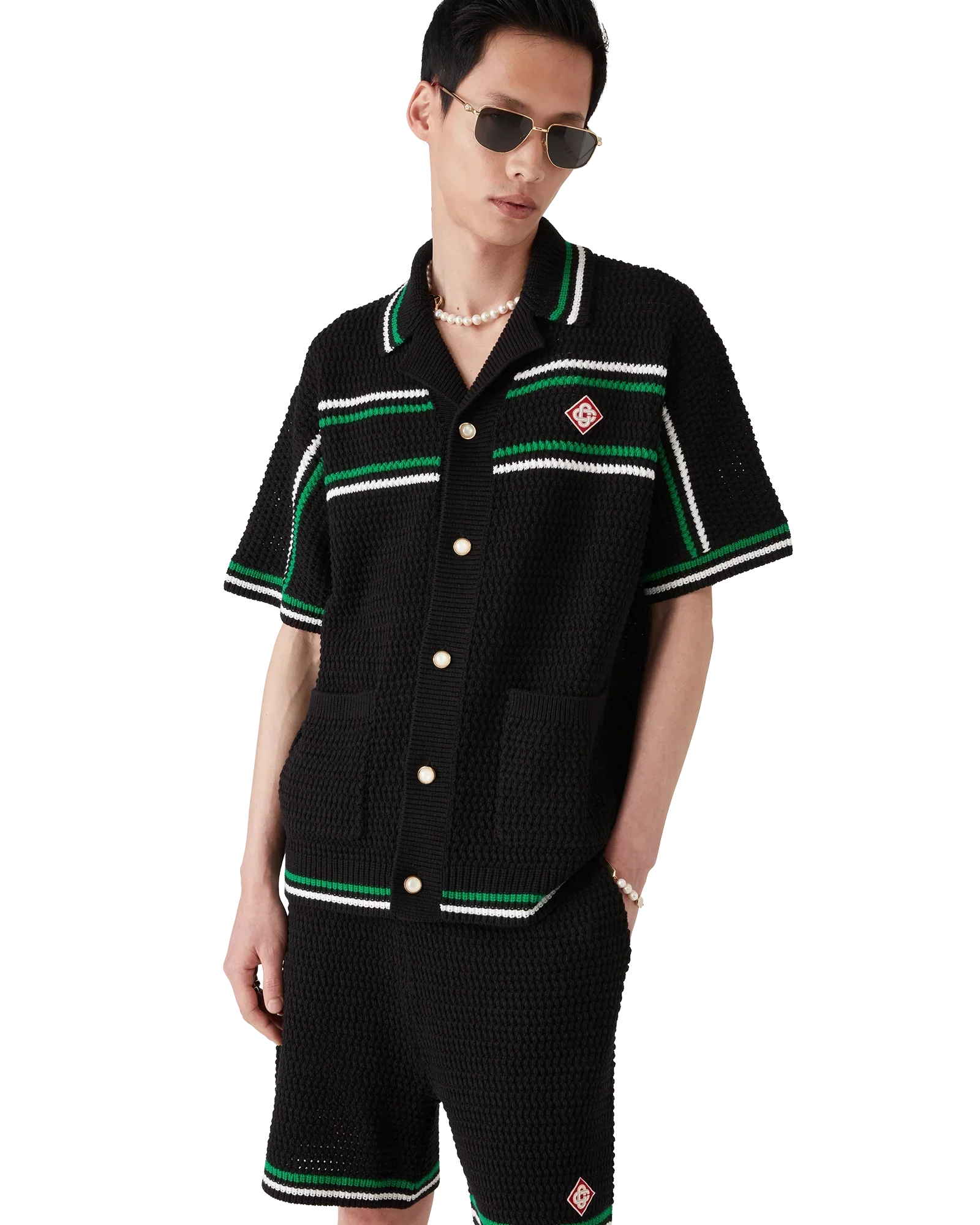 Tennis Short Sleeve Crochet Shirt | Casablanca Paris | Image 4