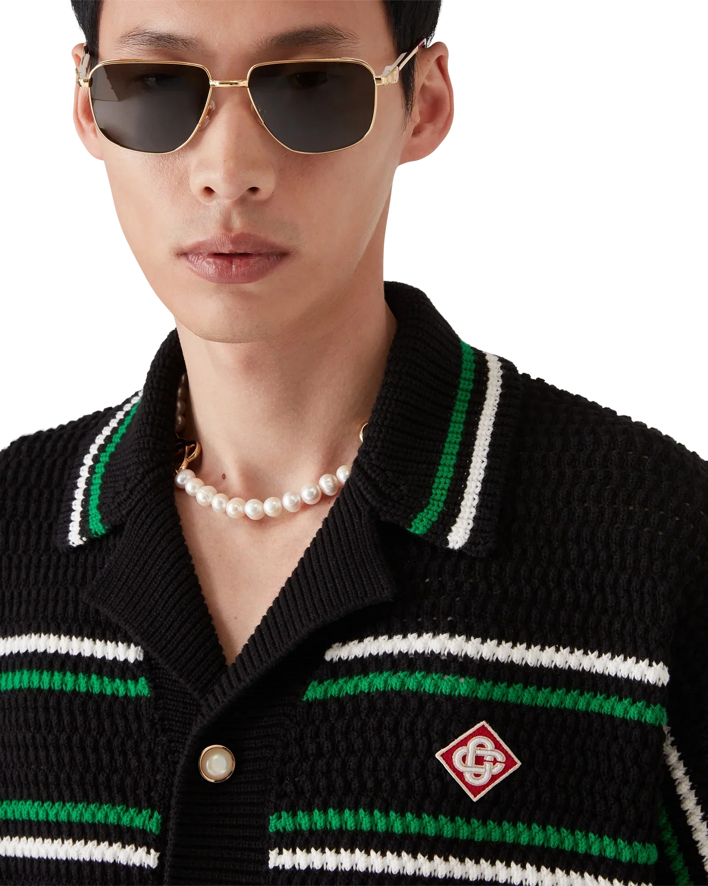 Tennis Short Sleeve Crochet Shirt | Casablanca Paris | Image 5