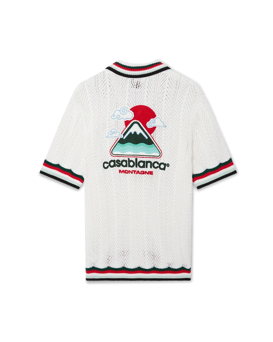 Cotton Montagne Ondulee Short Sleeve Crochet Shirt | Casablanca Paris | Image 1