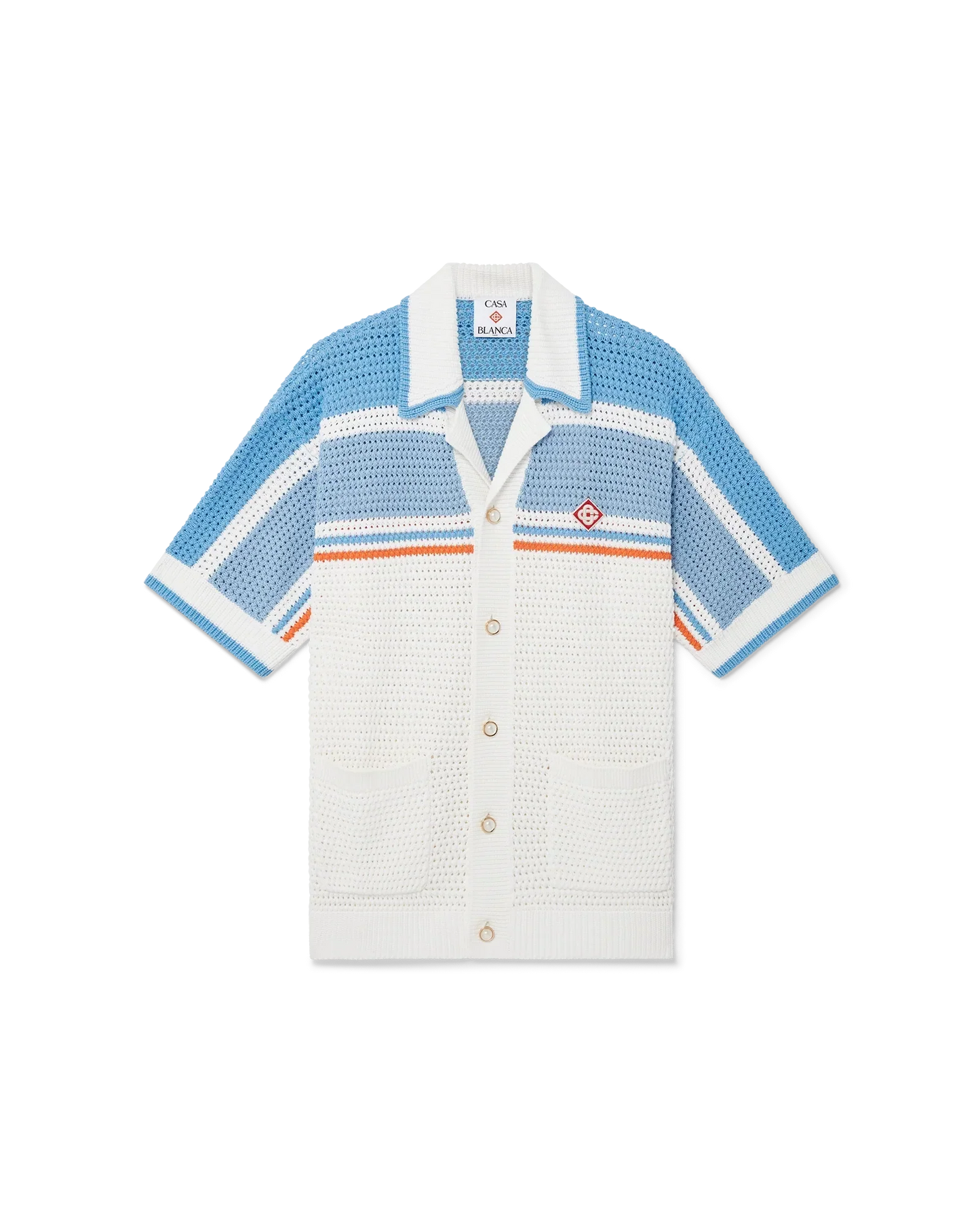 Cotton Tennis Short Sleeve Crochet Shirt | Casablanca Paris | Image 1