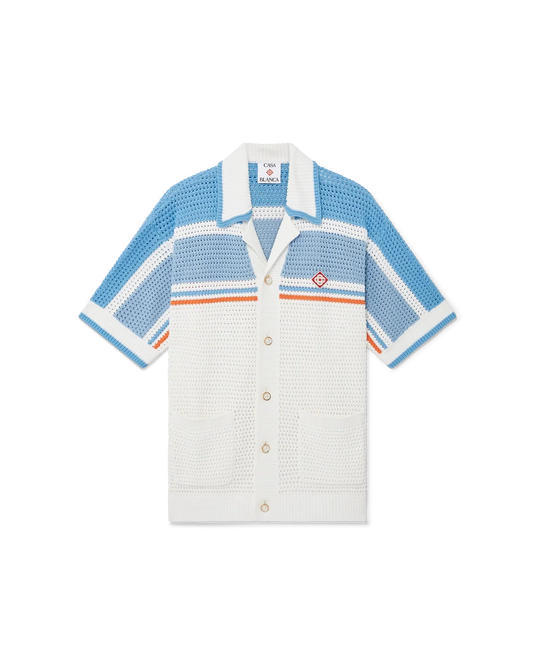 Cotton Tennis Short Sleeve Crochet Shirt | Casablanca Paris | Image 1