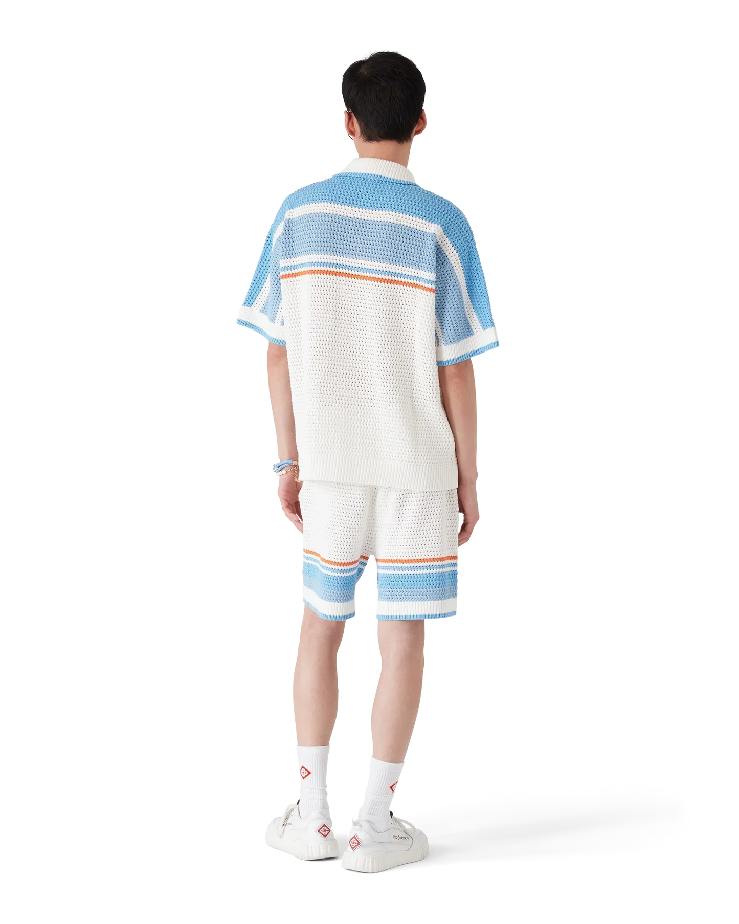 Cotton Tennis Short Sleeve Crochet Shirt | Casablanca Paris | Image 3