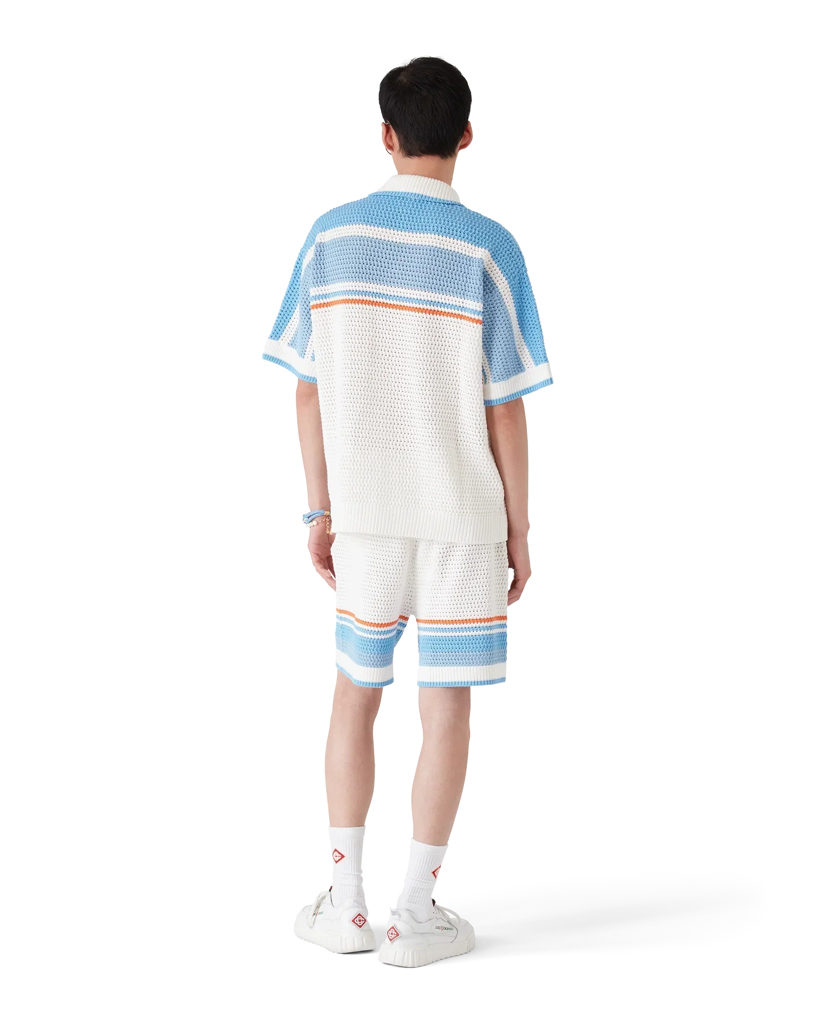 Cotton Tennis Short Sleeve Crochet Shirt | Casablanca Paris | Image 3