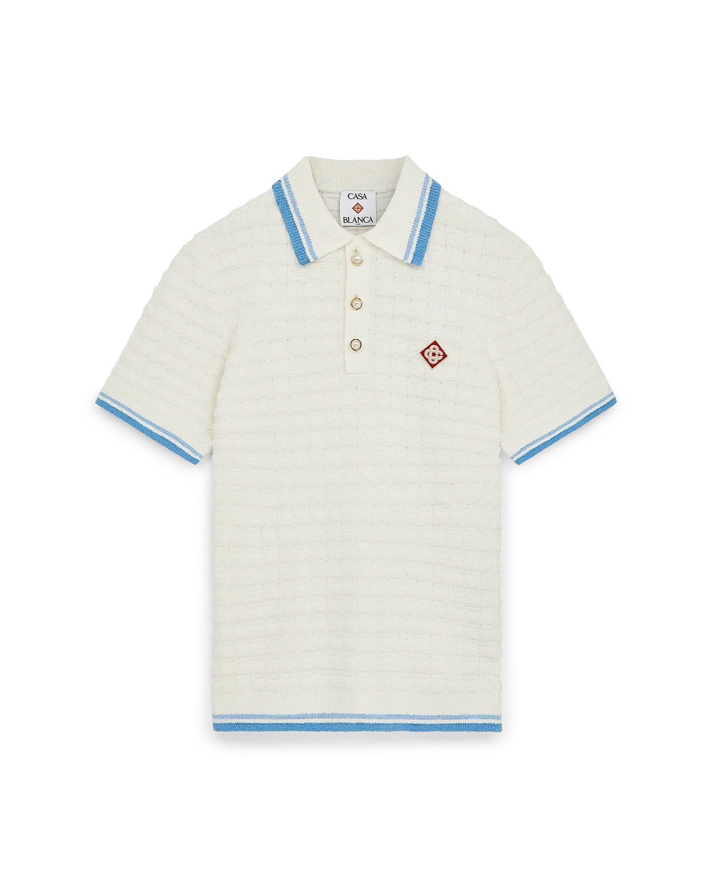 Cotton Boucle Polo Shirt | Casablanca Paris | Image 1