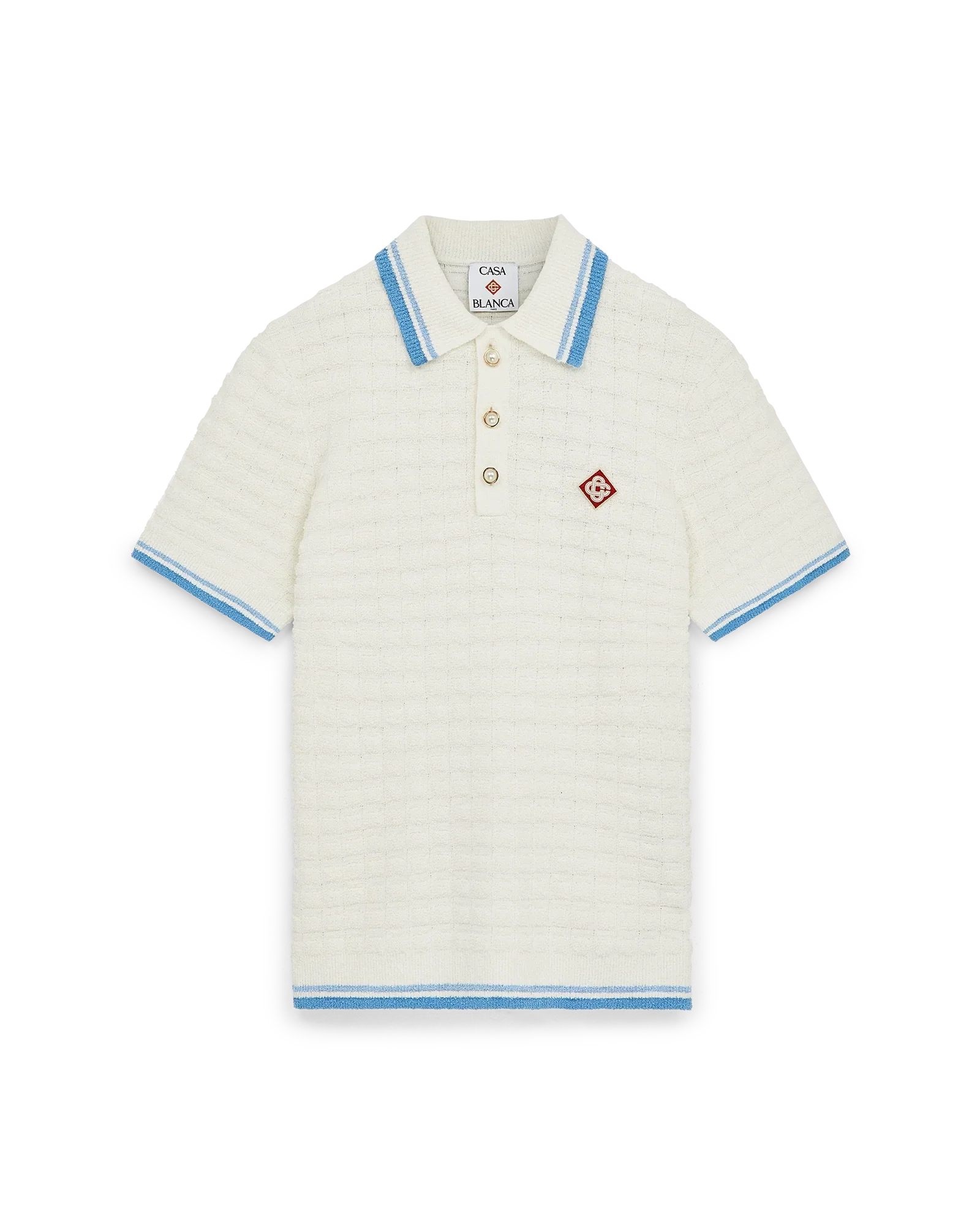 Cotton Boucle Polo Shirt | Casablanca Paris | Image 1