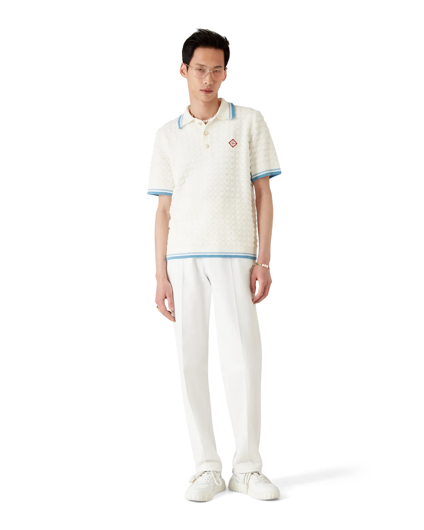 Cotton Boucle Polo Shirt | Casablanca Paris | Image 2