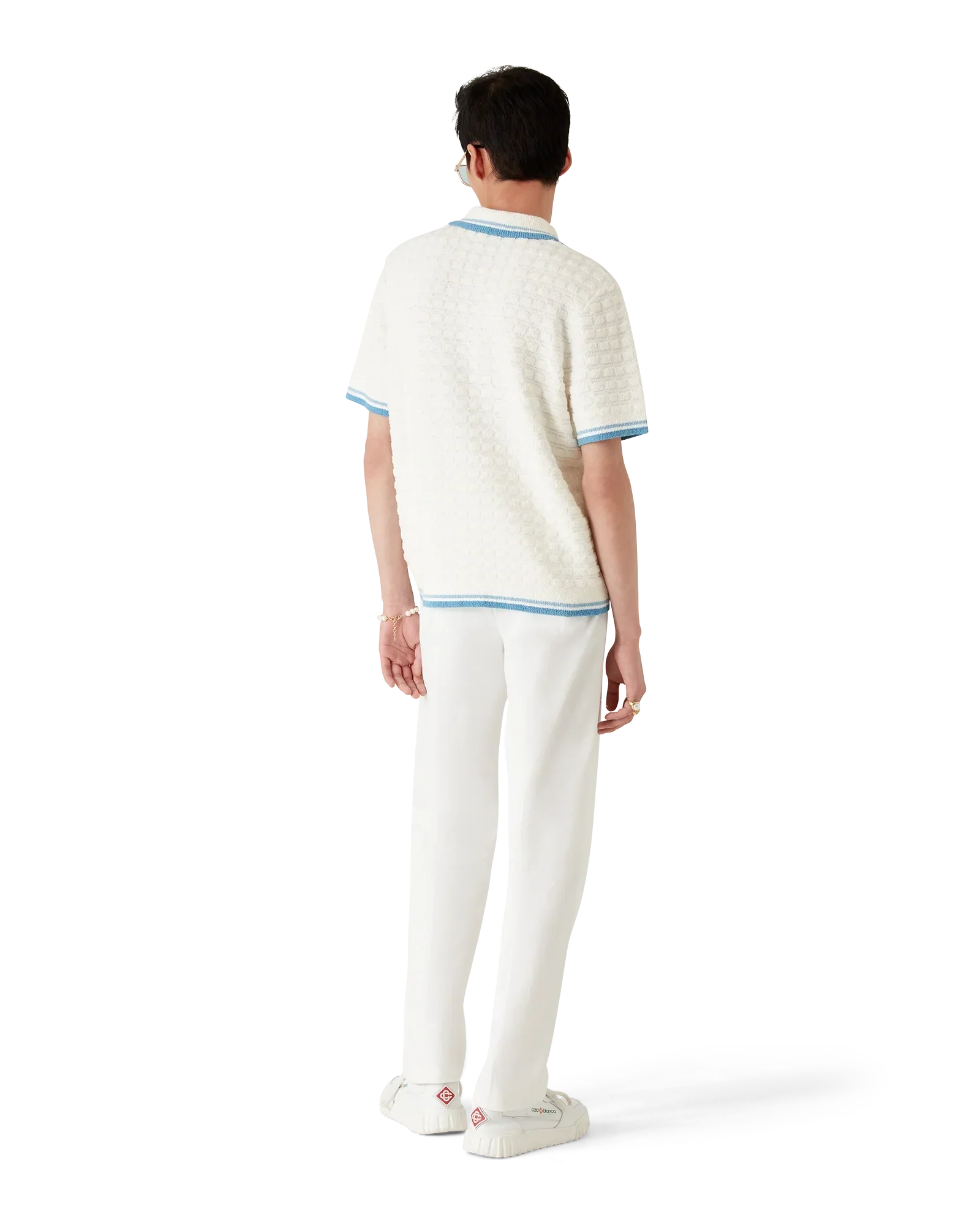 Cotton Boucle Polo Shirt | Casablanca Paris | Image 3