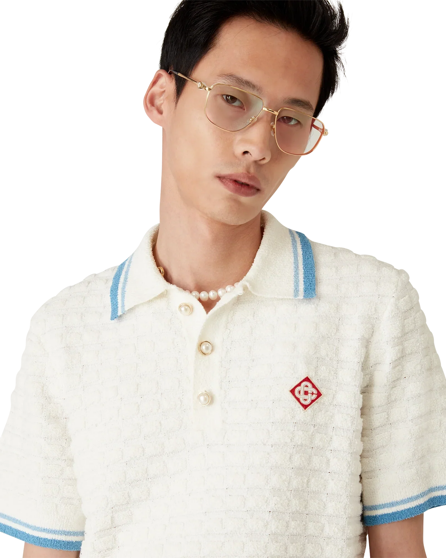 Cotton Boucle Polo Shirt | Casablanca Paris | Image 5