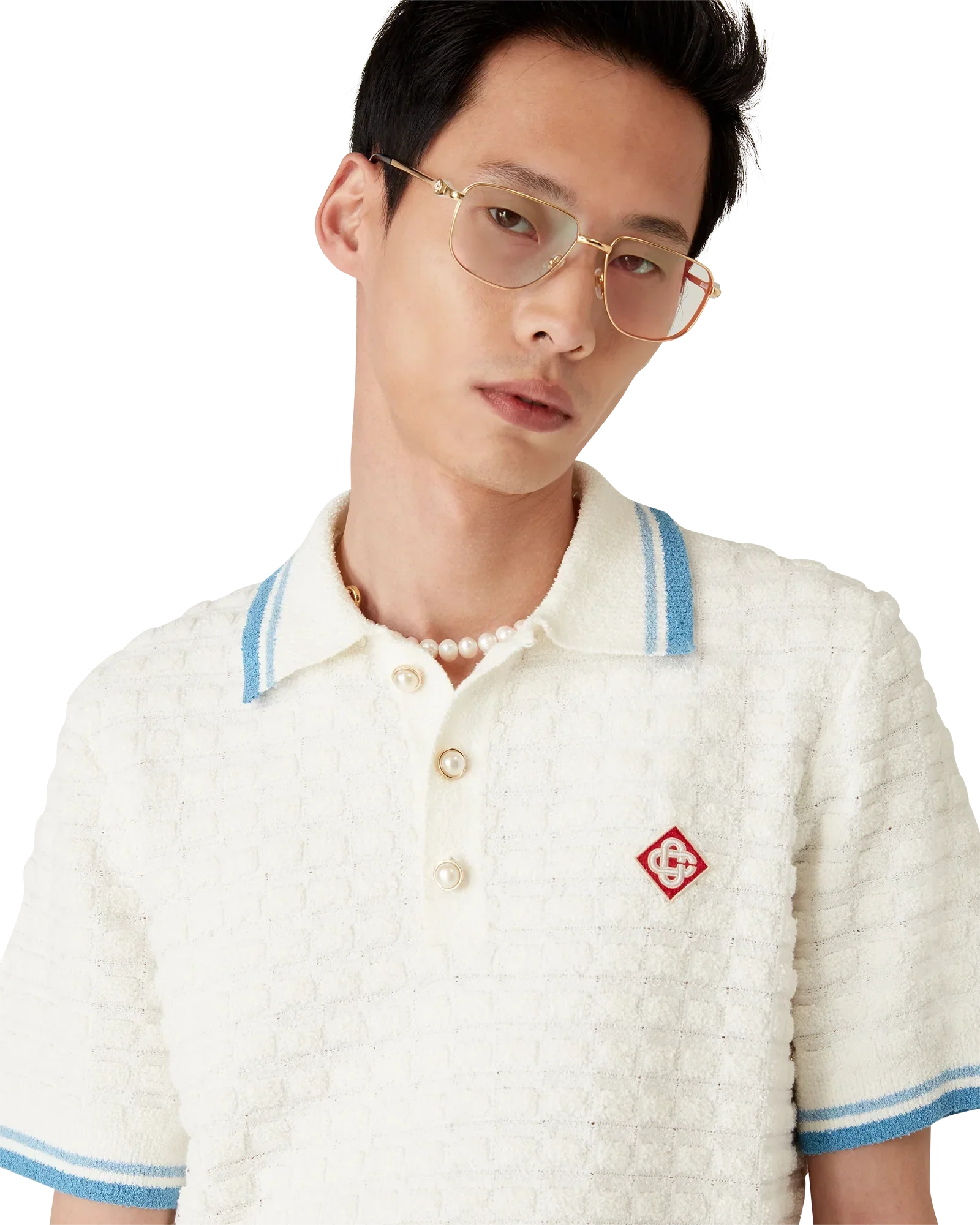 Cotton Boucle Polo Shirt | Casablanca Paris | Image 5