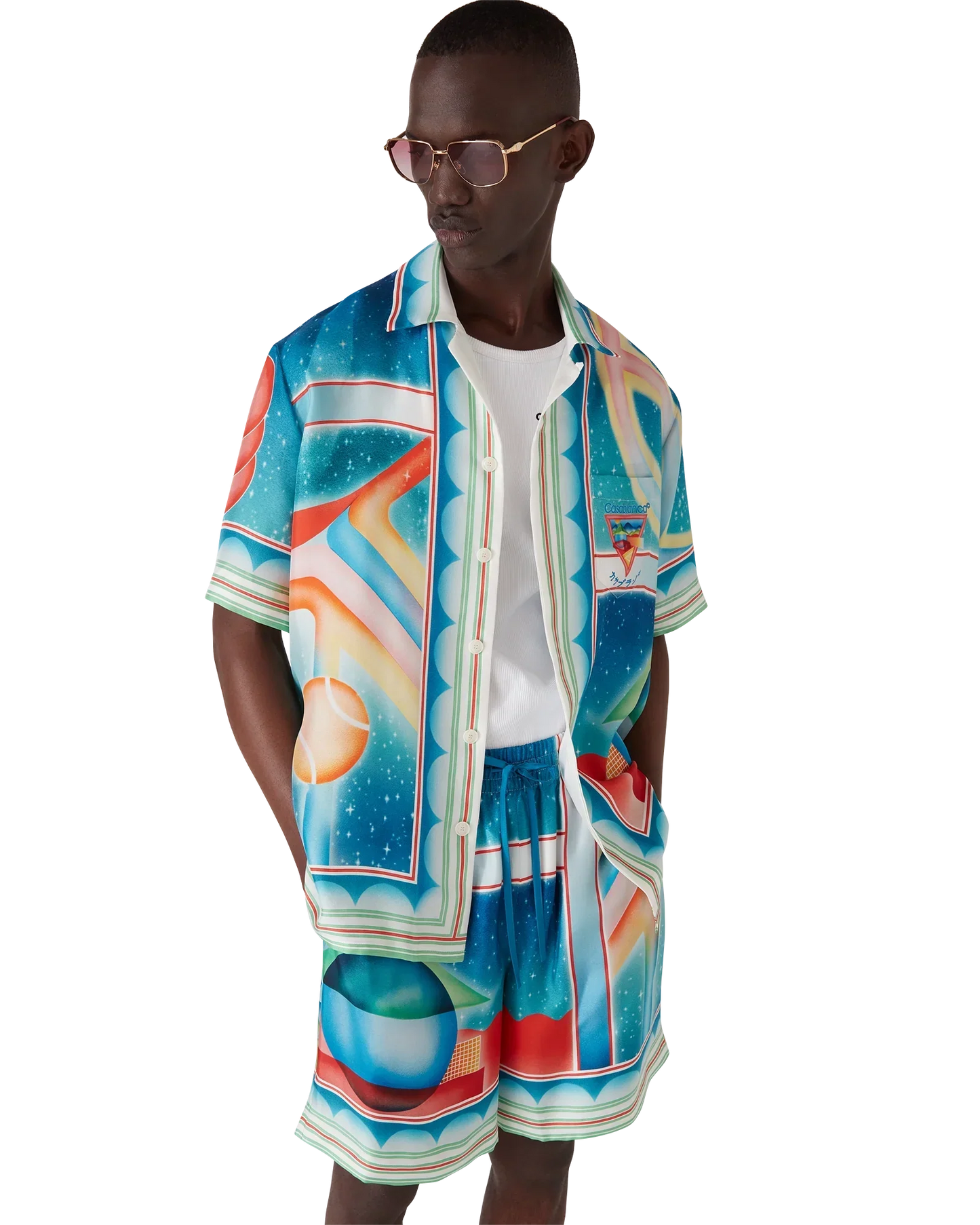 Galaxy Court Short Sleeve Silk Shirt | Casablanca Paris | Image 4