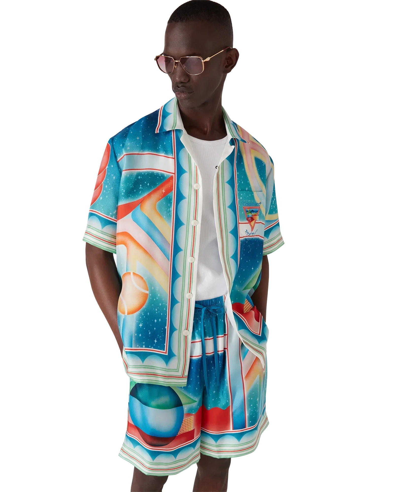 Galaxy Court Short Sleeve Silk Shirt | Casablanca Paris | Image 4