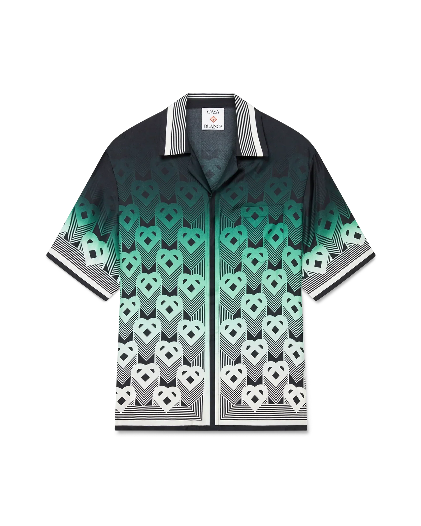 Gradient Monogram Short Sleeve Silk Shirt | Casablanca Paris | Image 1