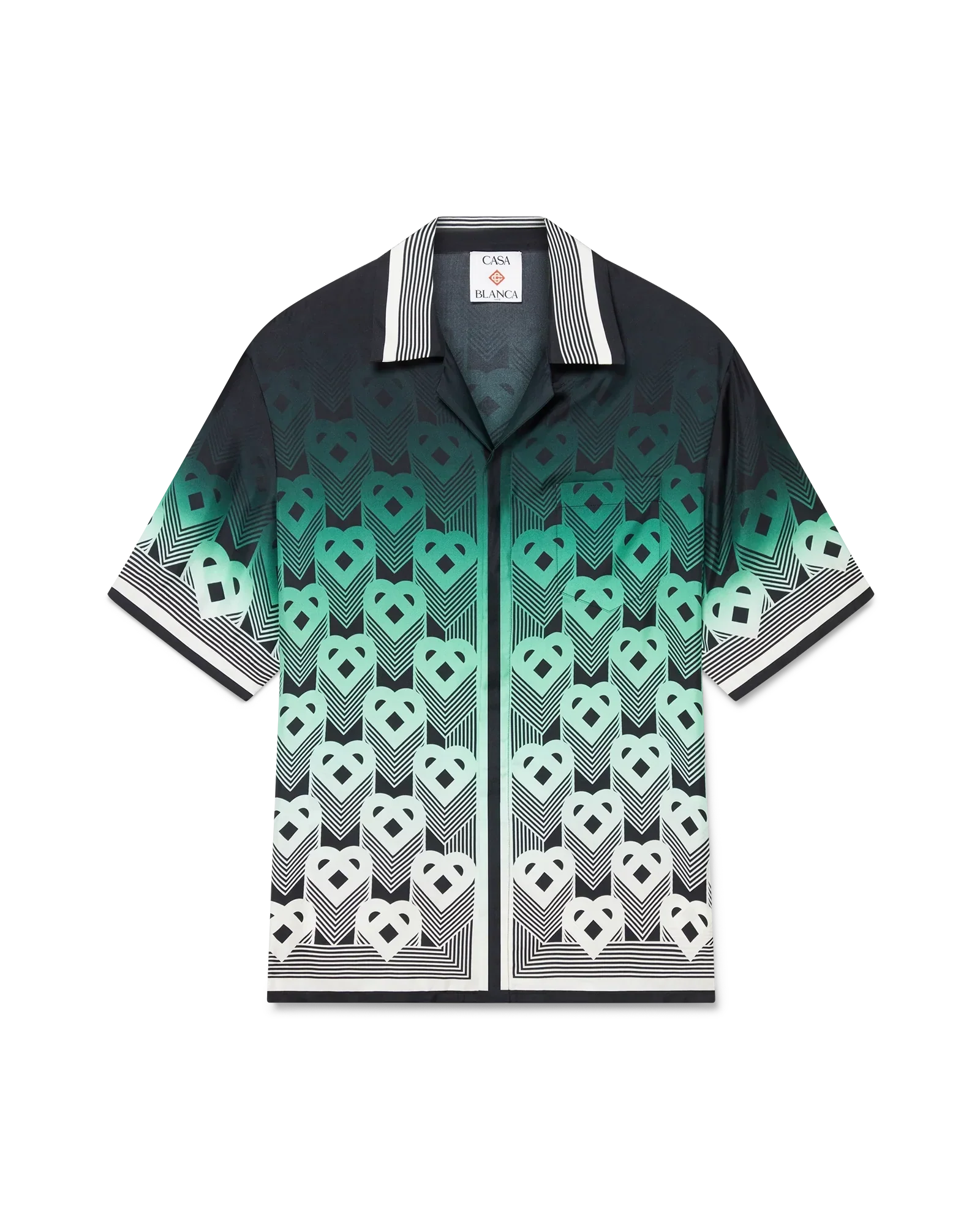 Gradient Monogram Short Sleeve Silk Shirt | Casablanca Paris | Image 1