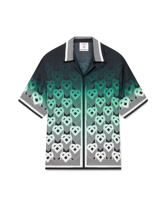 Gradient Monogram Short Sleeve Silk Shirt | Casablanca Paris | Image 1