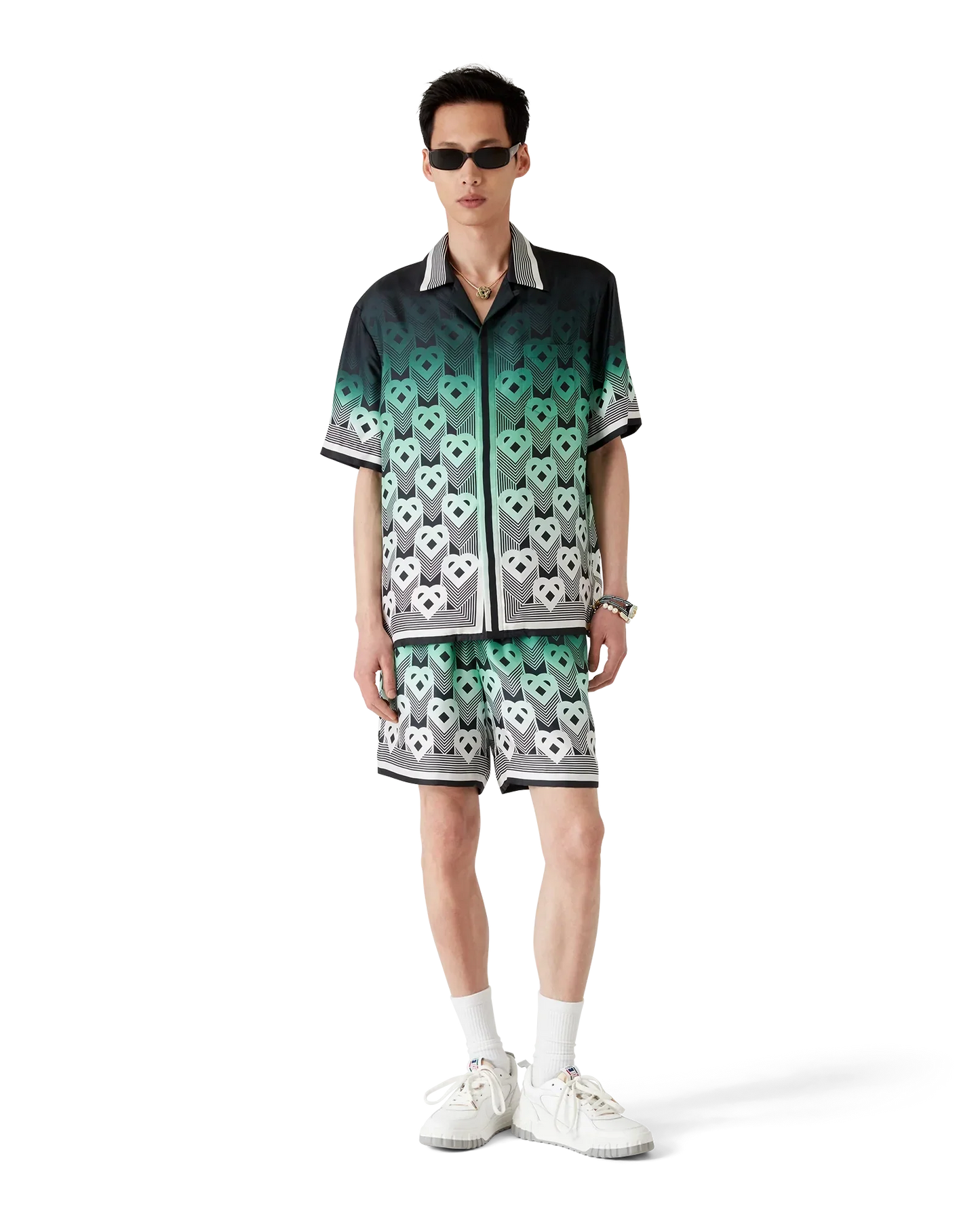 Gradient Monogram Short Sleeve Silk Shirt | Casablanca Paris | Image 2