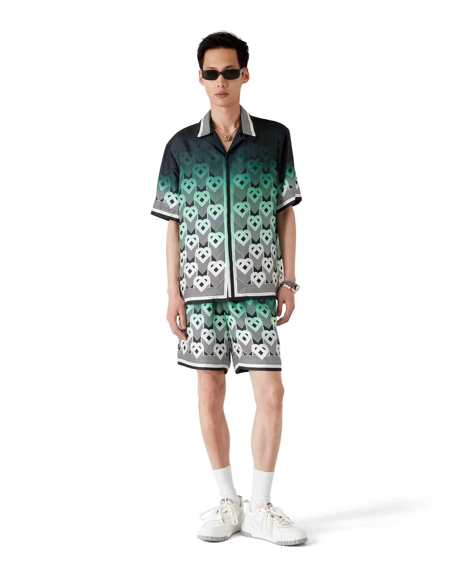 Gradient Monogram Short Sleeve Silk Shirt | Casablanca Paris | Image 2