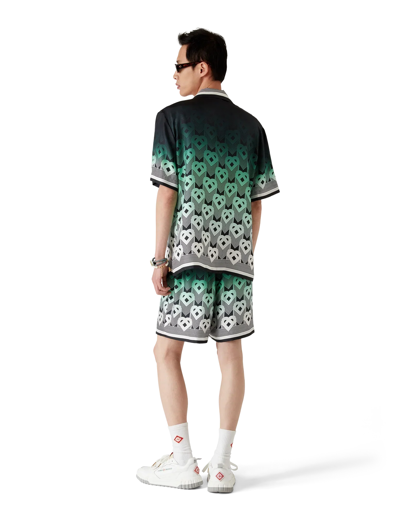 Gradient Monogram Short Sleeve Silk Shirt | Casablanca Paris | Image 3