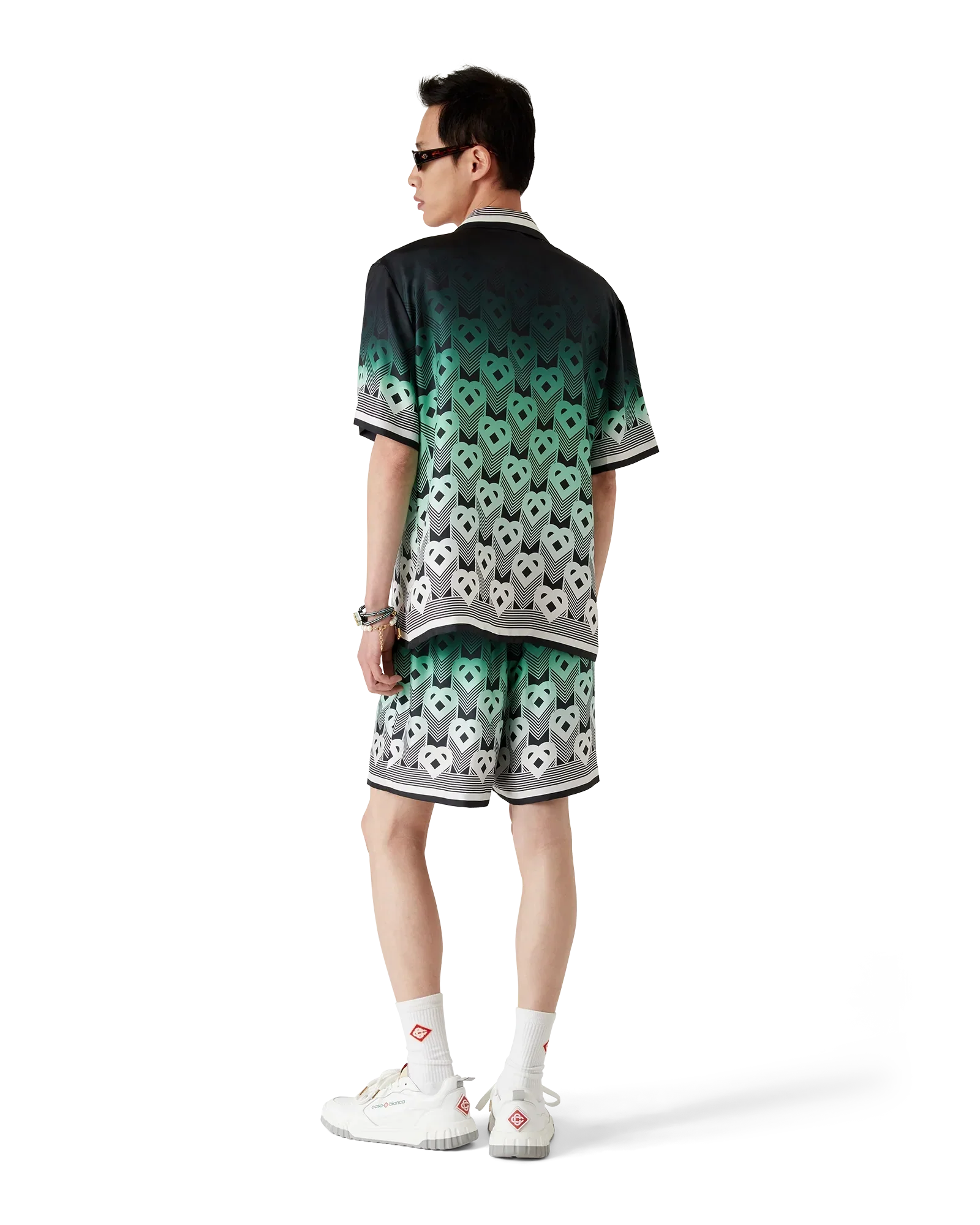 Gradient Monogram Short Sleeve Silk Shirt | Casablanca Paris | Image 3