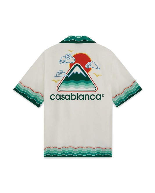 Montagne Ondulée Short Sleeve Silk Shirt | Casablanca Paris | Image 1