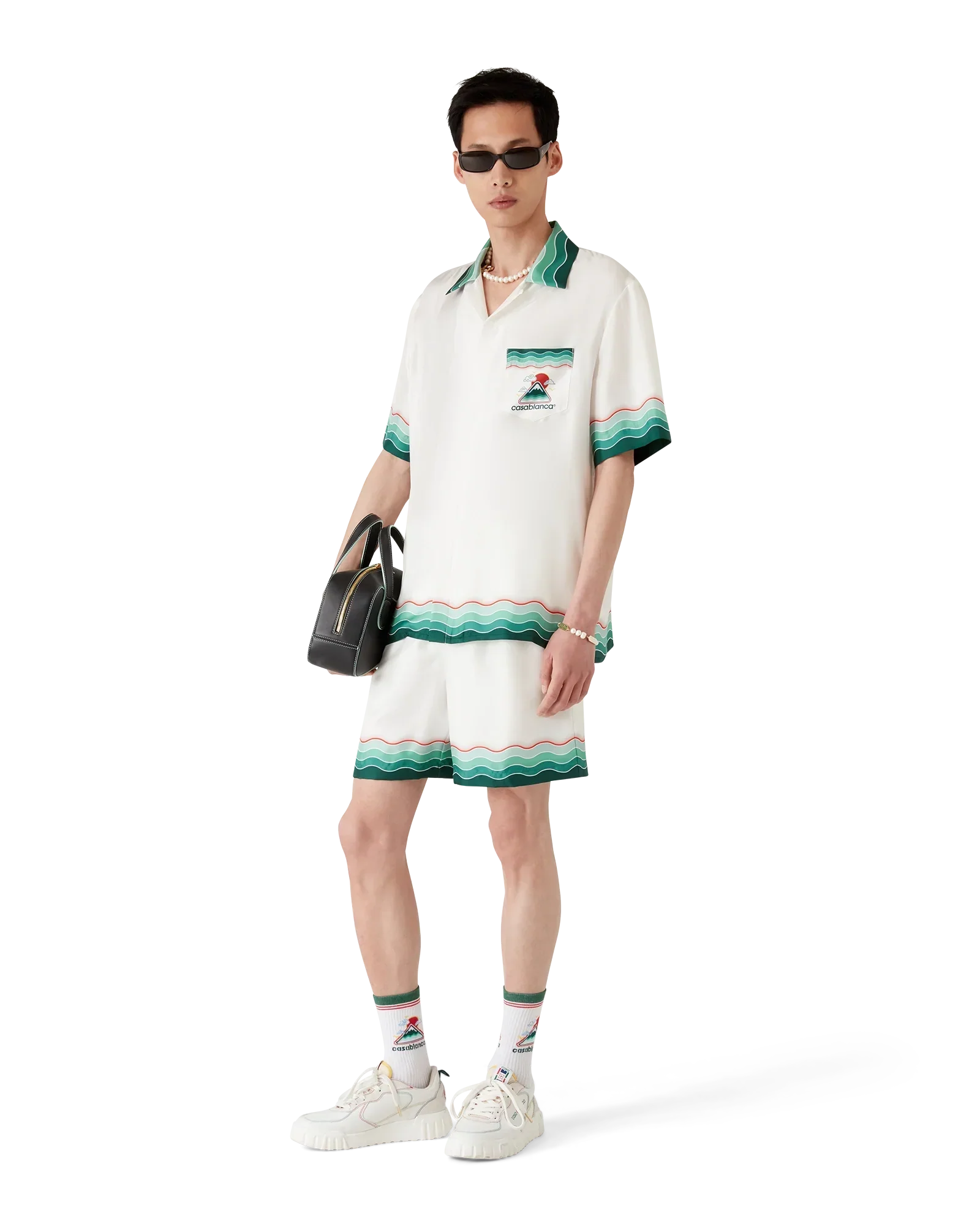 Montagne Ondulée Short Sleeve Silk Shirt | Casablanca Paris | Image 2