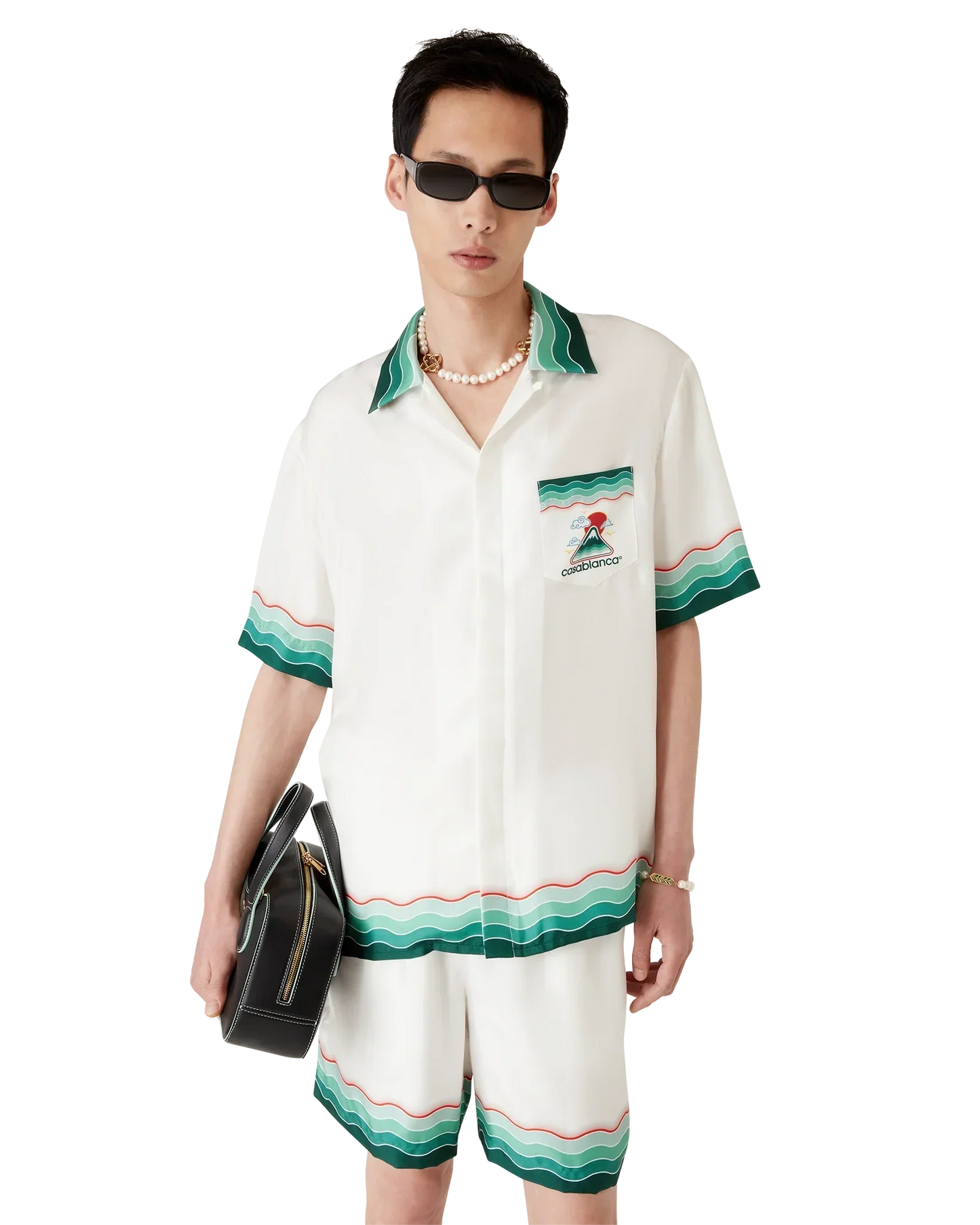 Montagne Ondulée Short Sleeve Silk Shirt | Casablanca Paris | Image 4