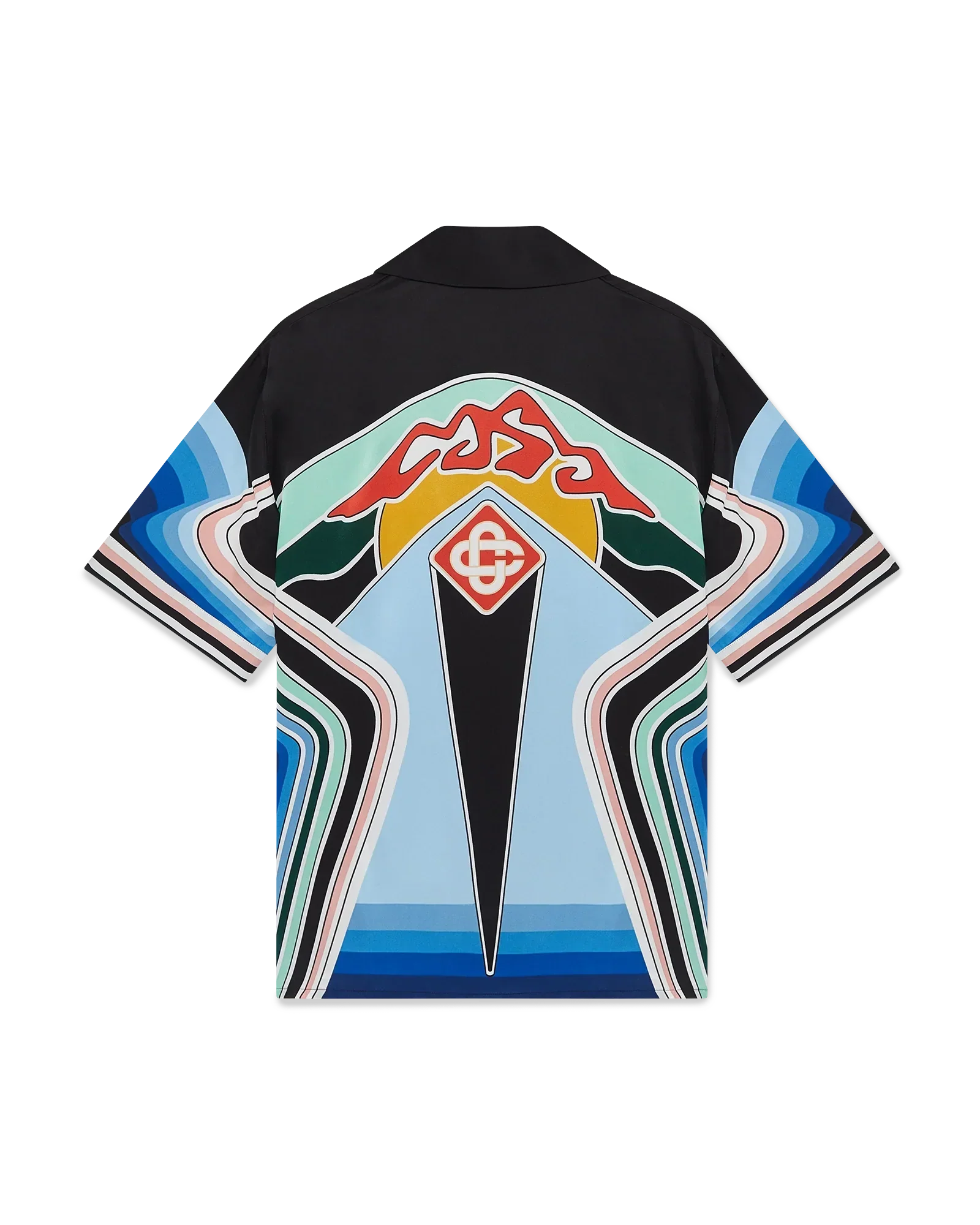 Graphic Mountain Short Sleeve Silk Shirt | Casablanca Paris | Image 1
