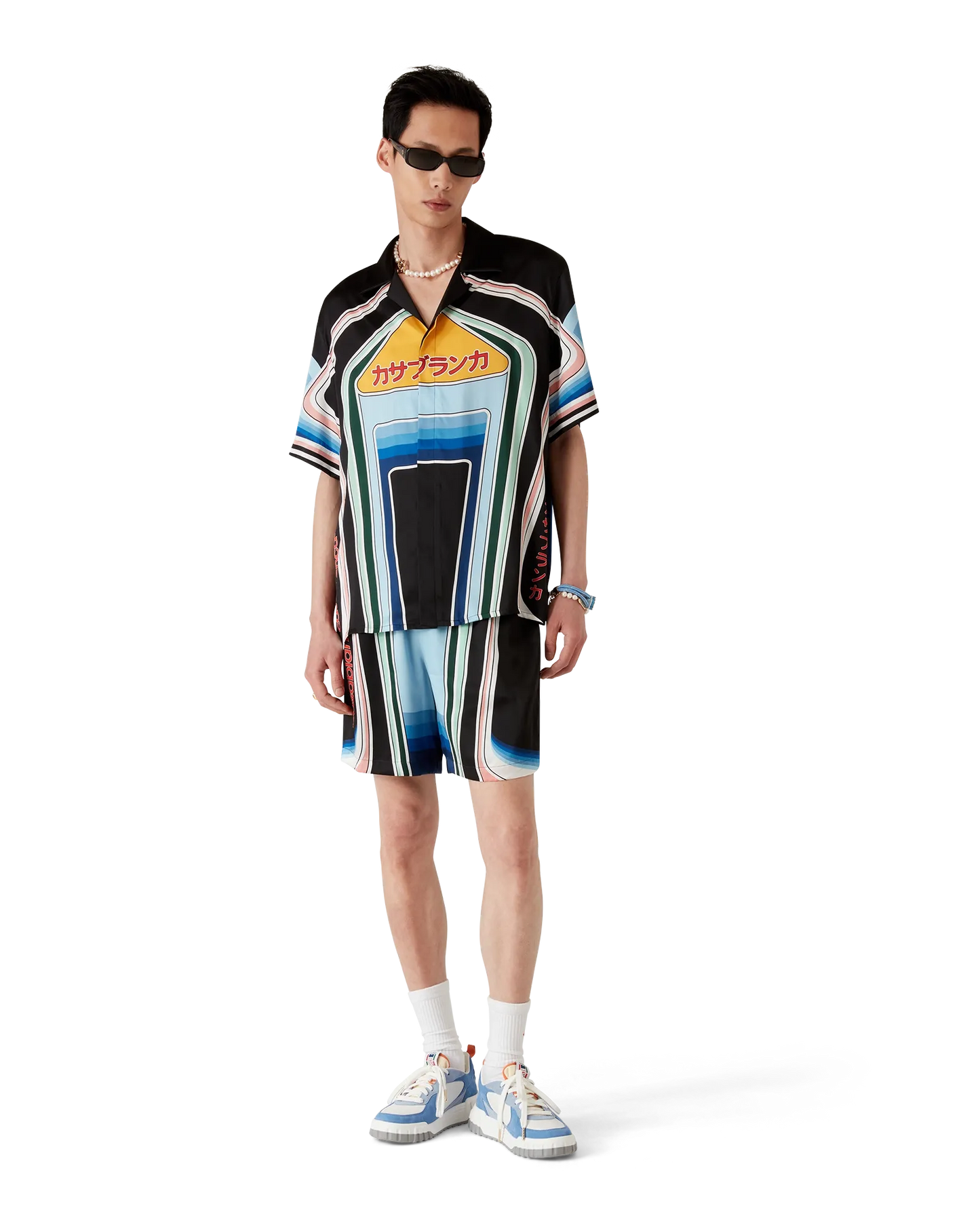 Graphic Mountain Short Sleeve Silk Shirt | Casablanca Paris | Image 2