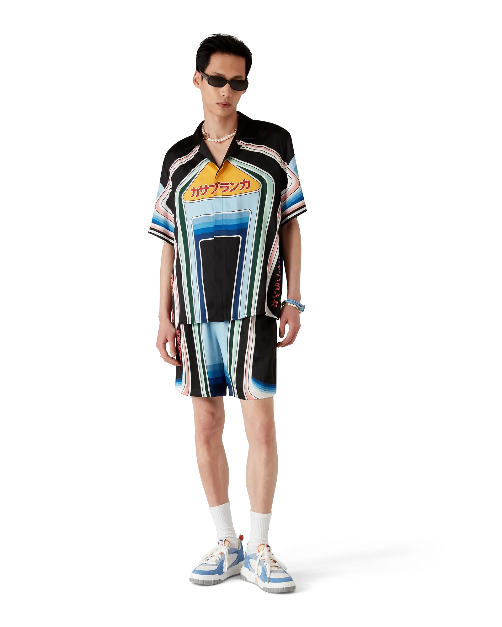 Graphic Mountain Short Sleeve Silk Shirt | Casablanca Paris | Image 2