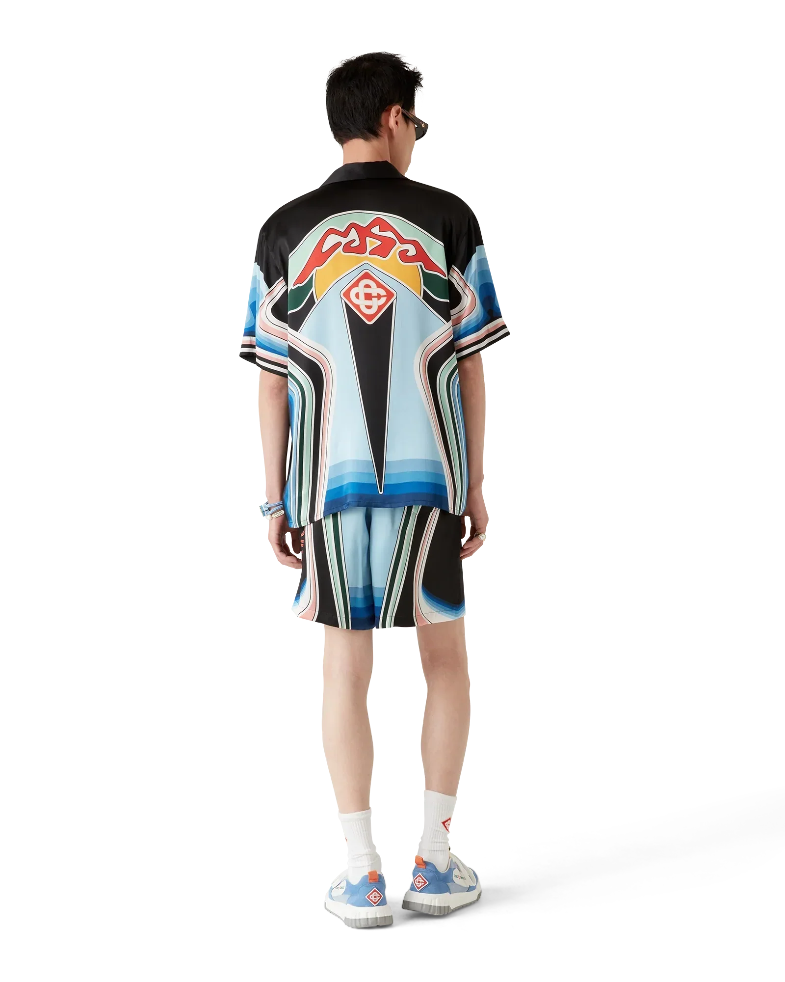 Graphic Mountain Short Sleeve Silk Shirt | Casablanca Paris | Image 3