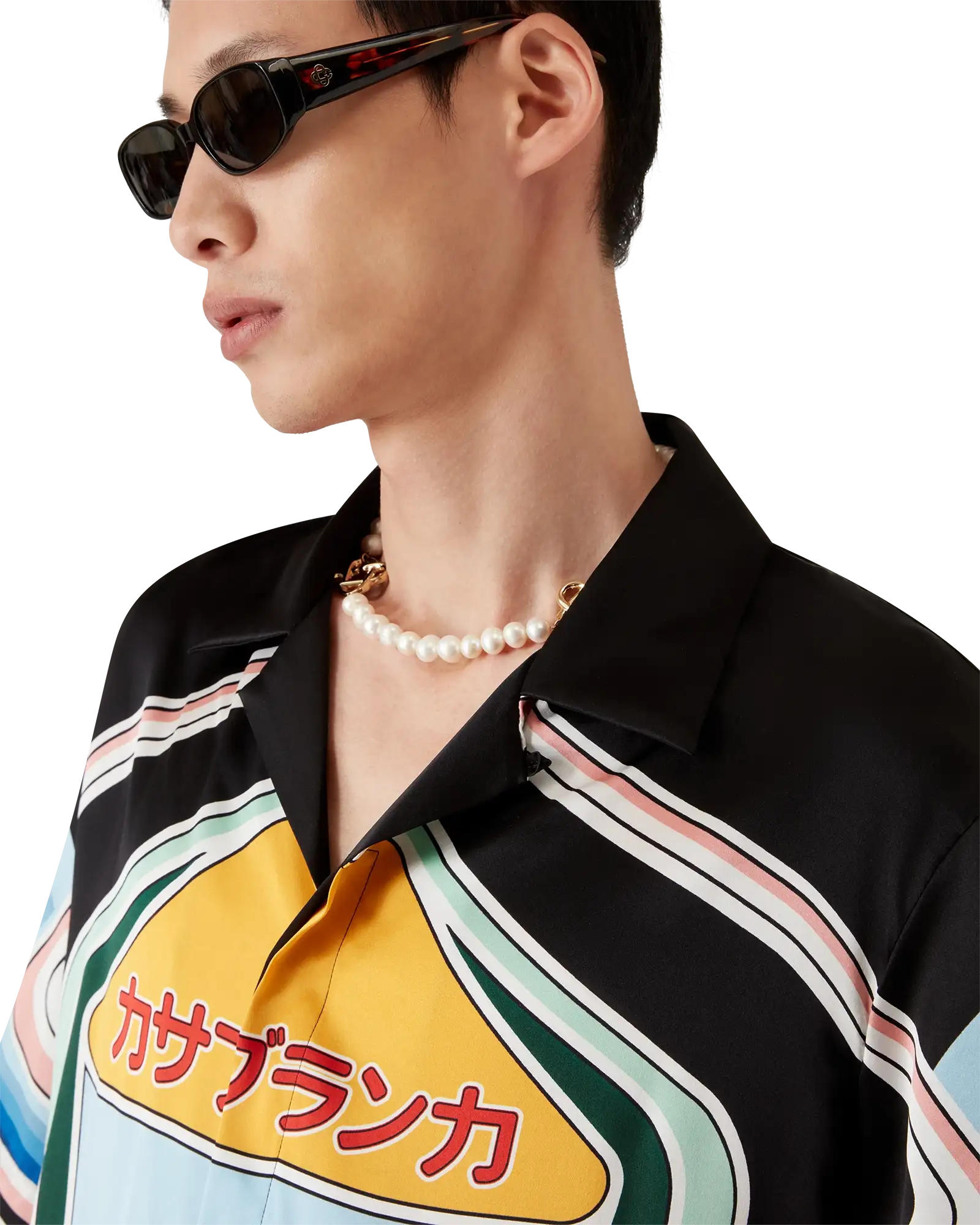 Graphic Mountain Short Sleeve Silk Shirt | Casablanca Paris | Image 5