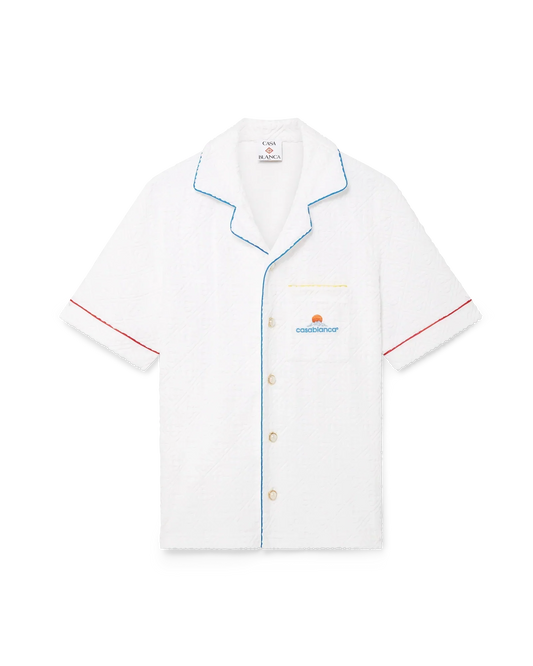 Monogram Jacquard Short Sleeve Towelling Shirt | Casablanca Paris | Image 1