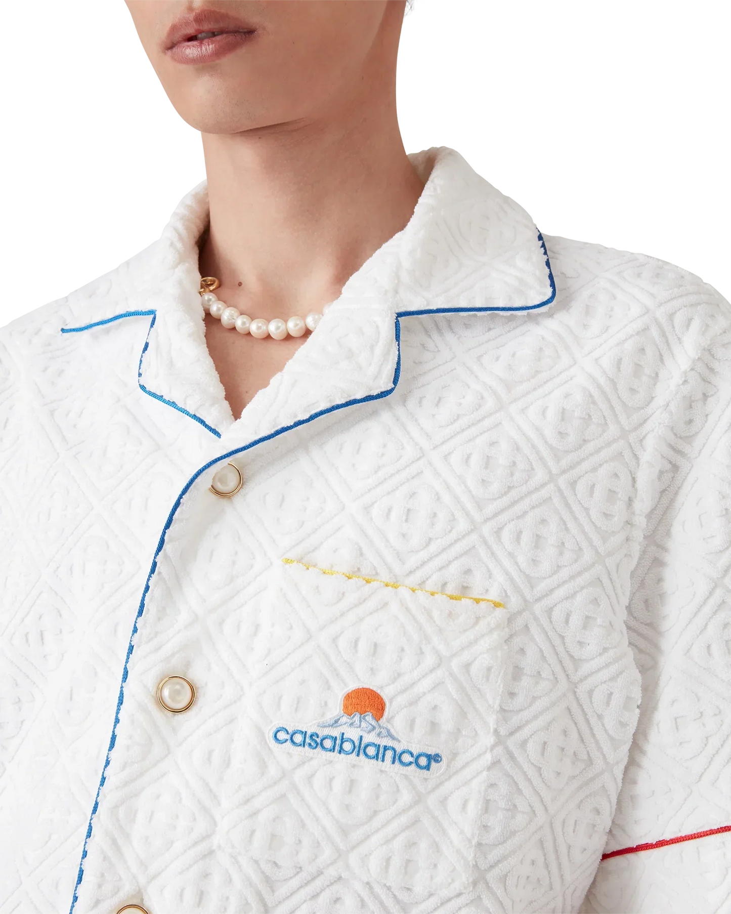 Monogram Jacquard Short Sleeve Towelling Shirt | Casablanca Paris | Image 5