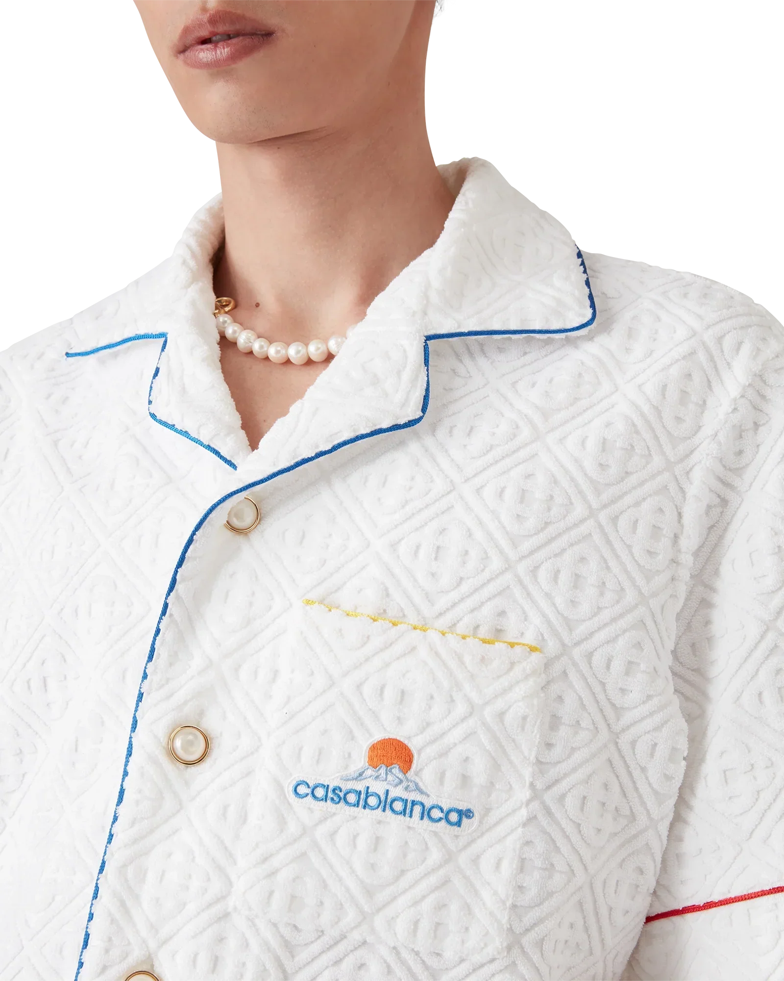 Monogram Jacquard Short Sleeve Towelling Shirt | Casablanca Paris | Image 5