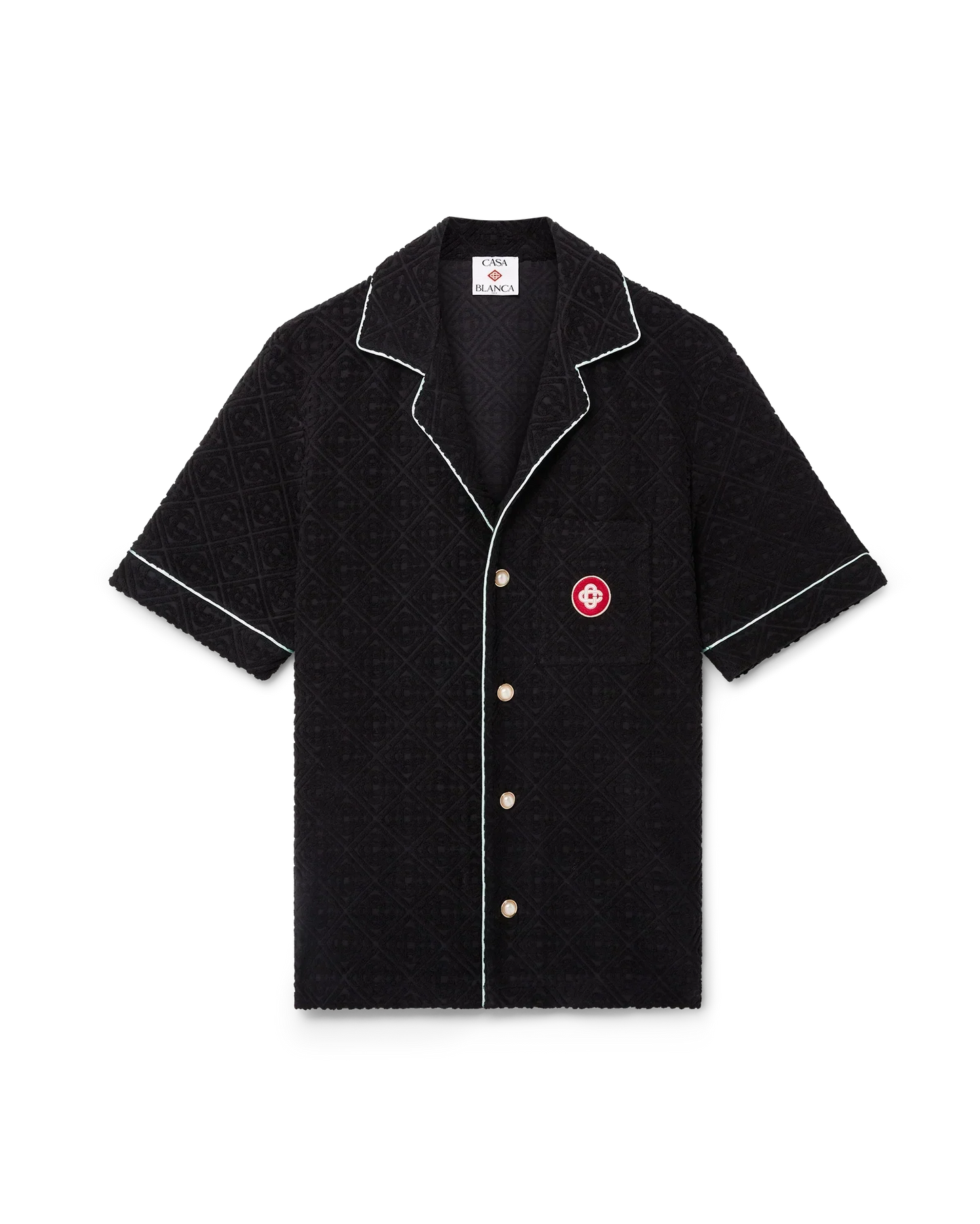 Monogram Jacquard Short Sleeve Towelling Shirt | Casablanca Paris | Image 1
